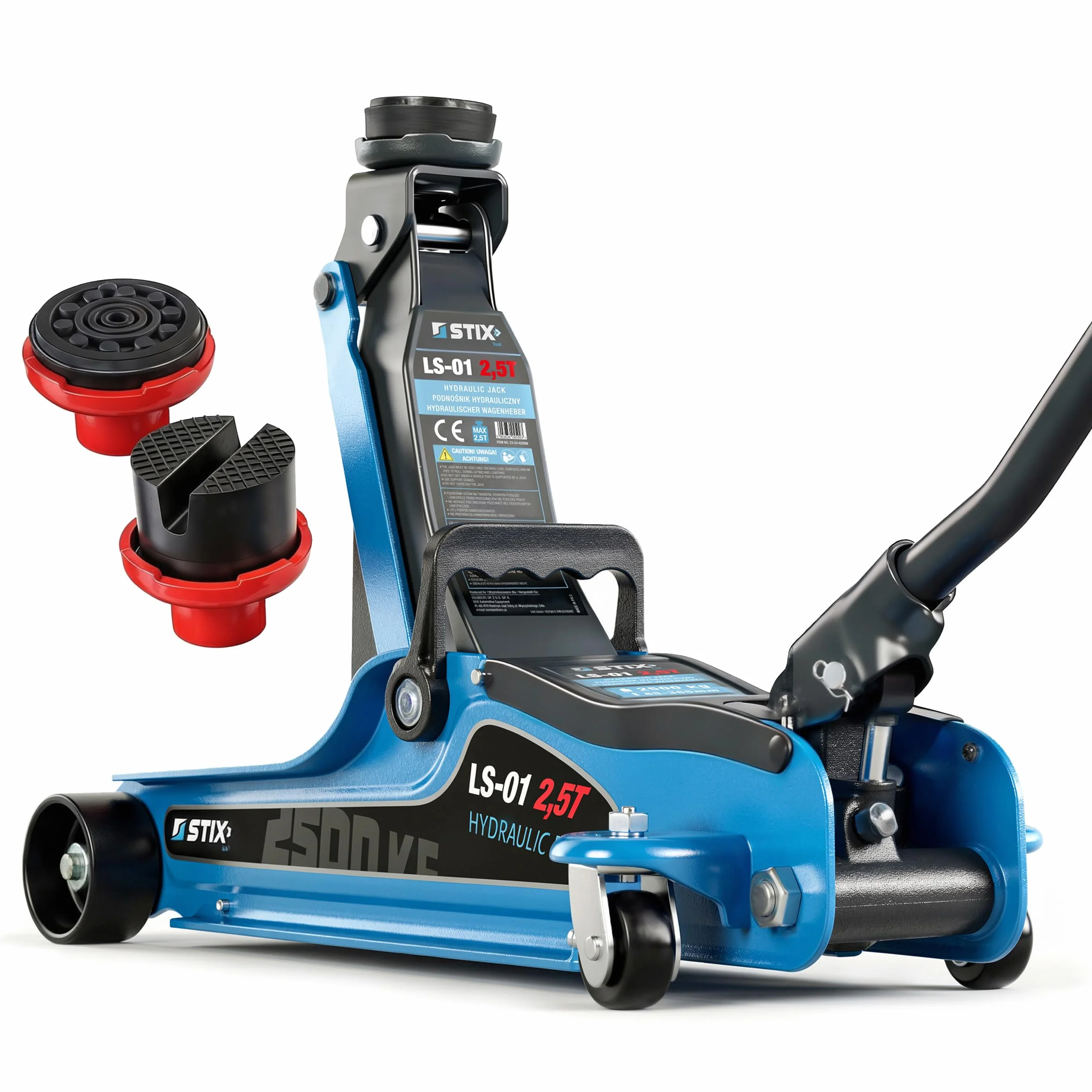 Cric Sollevatore Idraulico 2,5T LS-01 Profilo Basso 85 mm Altezza Max 365 mm Acciaio