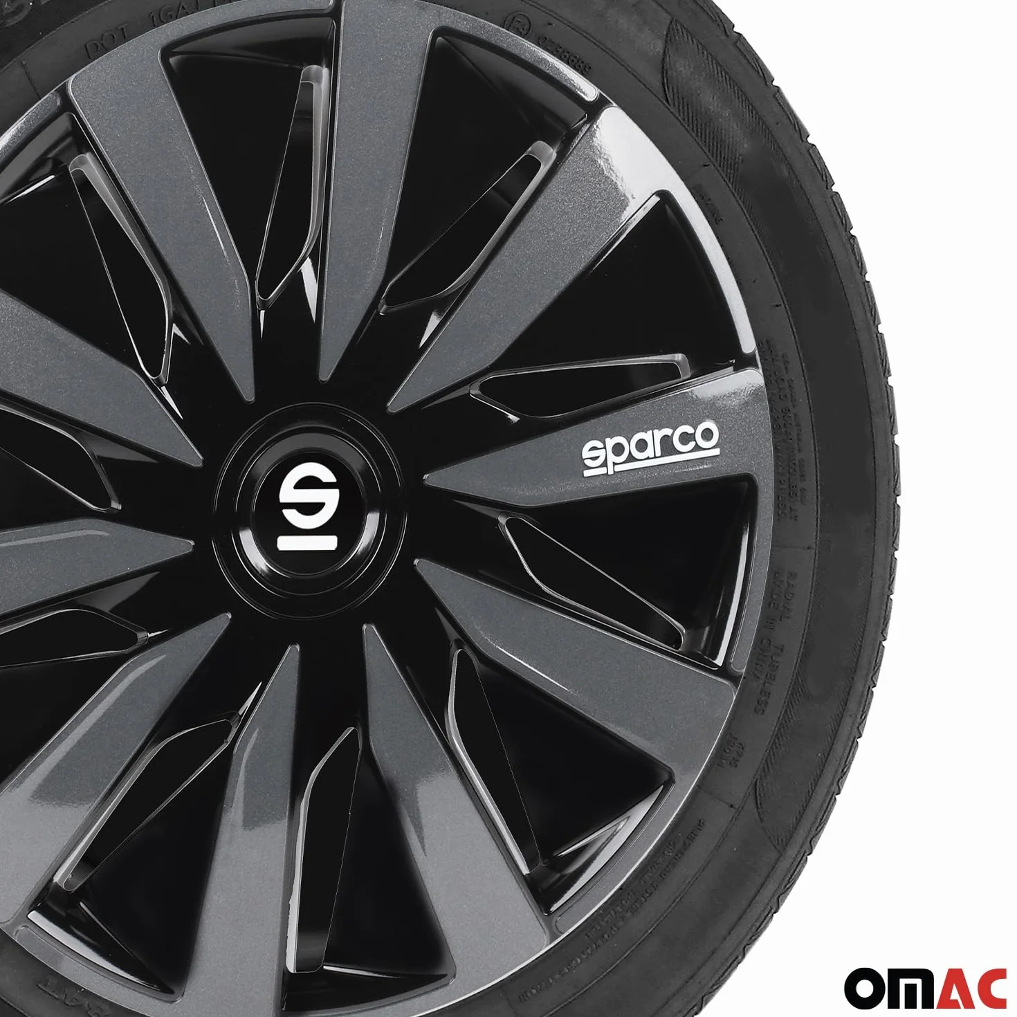Sparco Set 4 copricerchi 14" pollici nero grigio