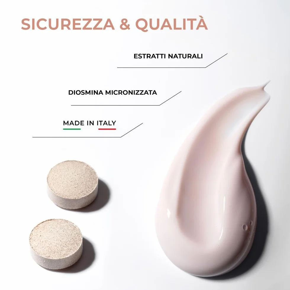 KIT 2in1 OMNIVEN GAMBE LEGGERE Diosmina Esperidina Integratore Crema Effetto Freddo Gambe Gonfie Vene Varicose