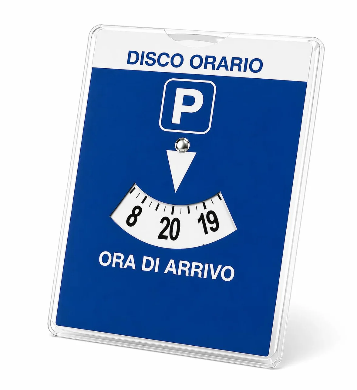 Disco Orario Auto Maxi 10,5x14,3 cm – Disco Parcheggio Cartoncino con Custodia PVC