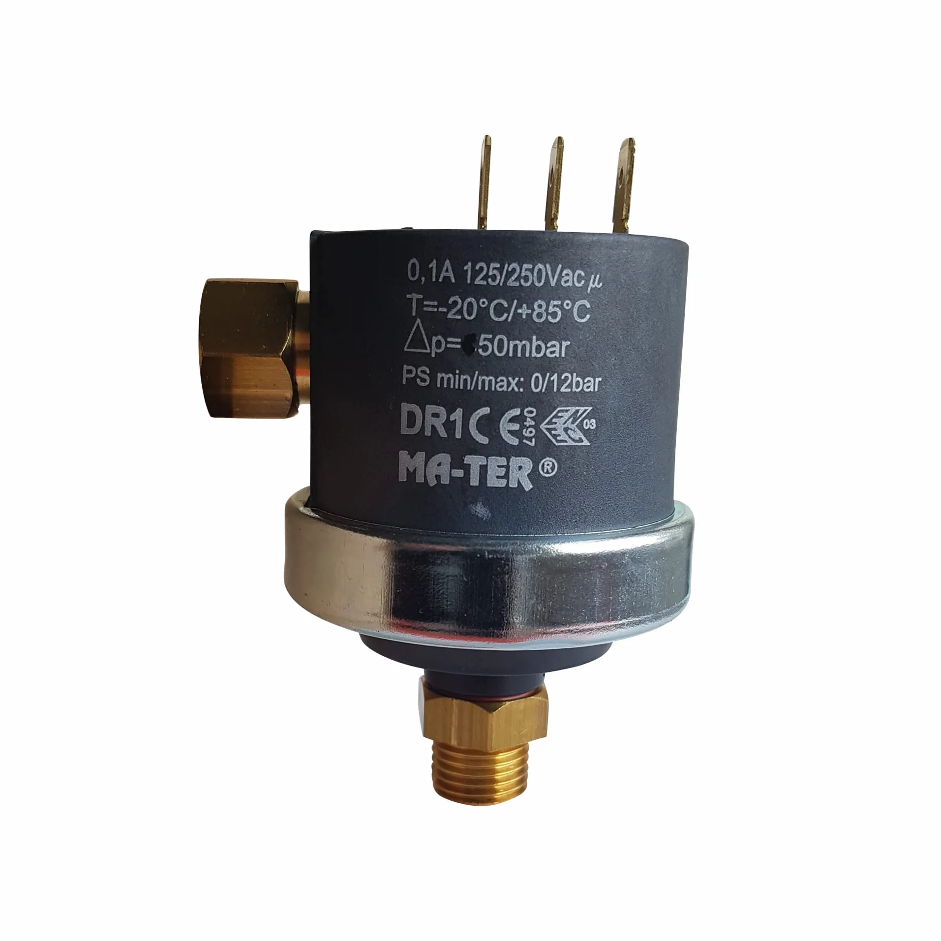 Mater Pressostato differenziale DR1 50mbar 230V filettatura 1/4 di pollice