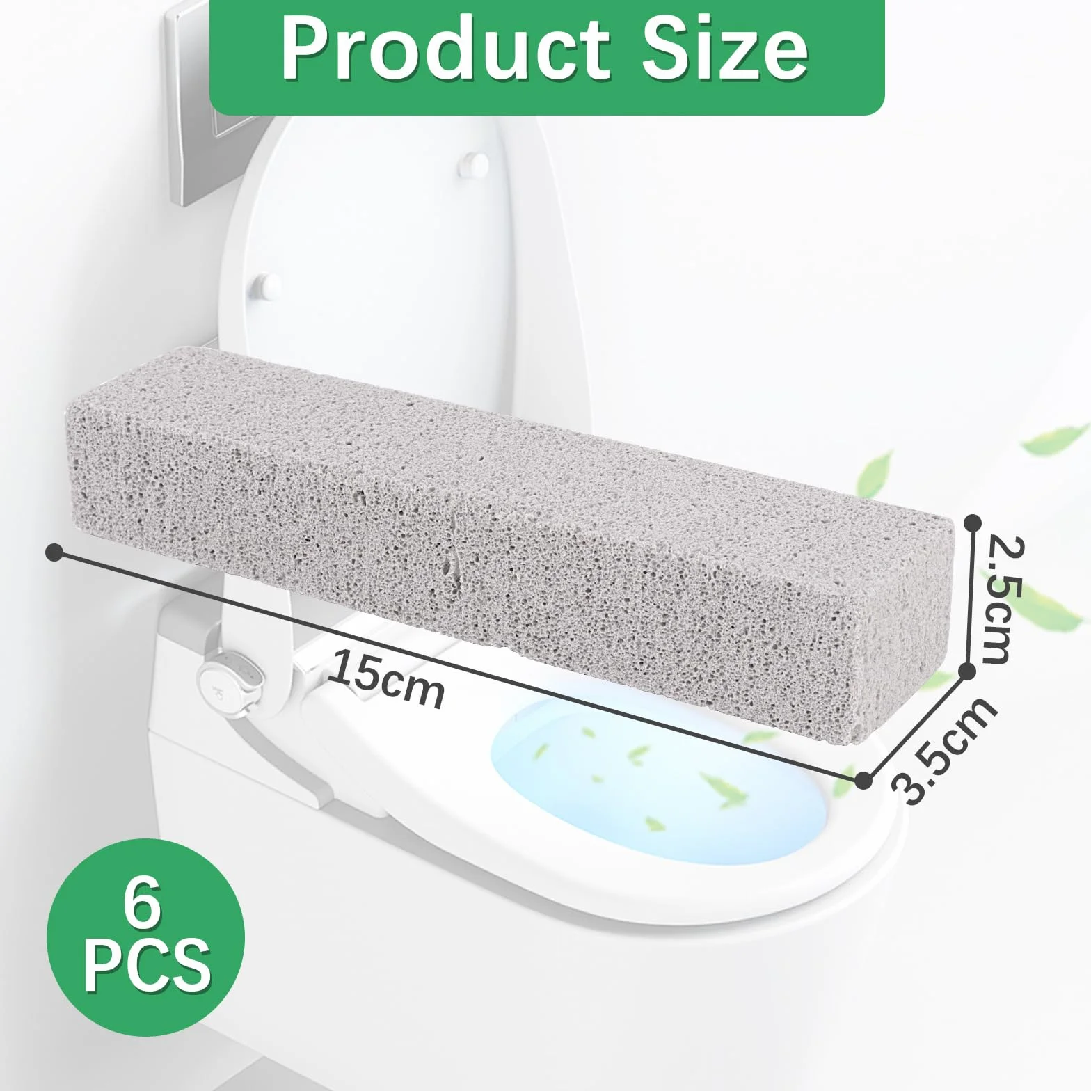 Pietra Pomice Detergente WC 6 Pezzi, Pumice Stone per Bagno e Cucina