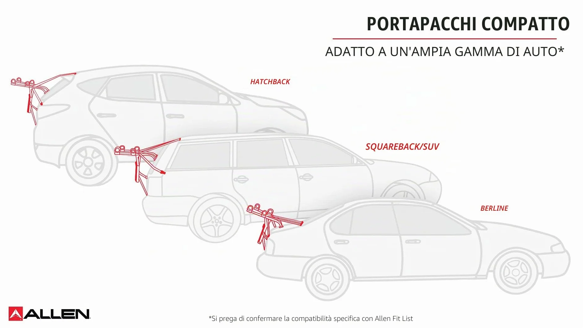 Allen Sports Portabici Singolo Ultra-Compatto Auto, Modello MT1-B