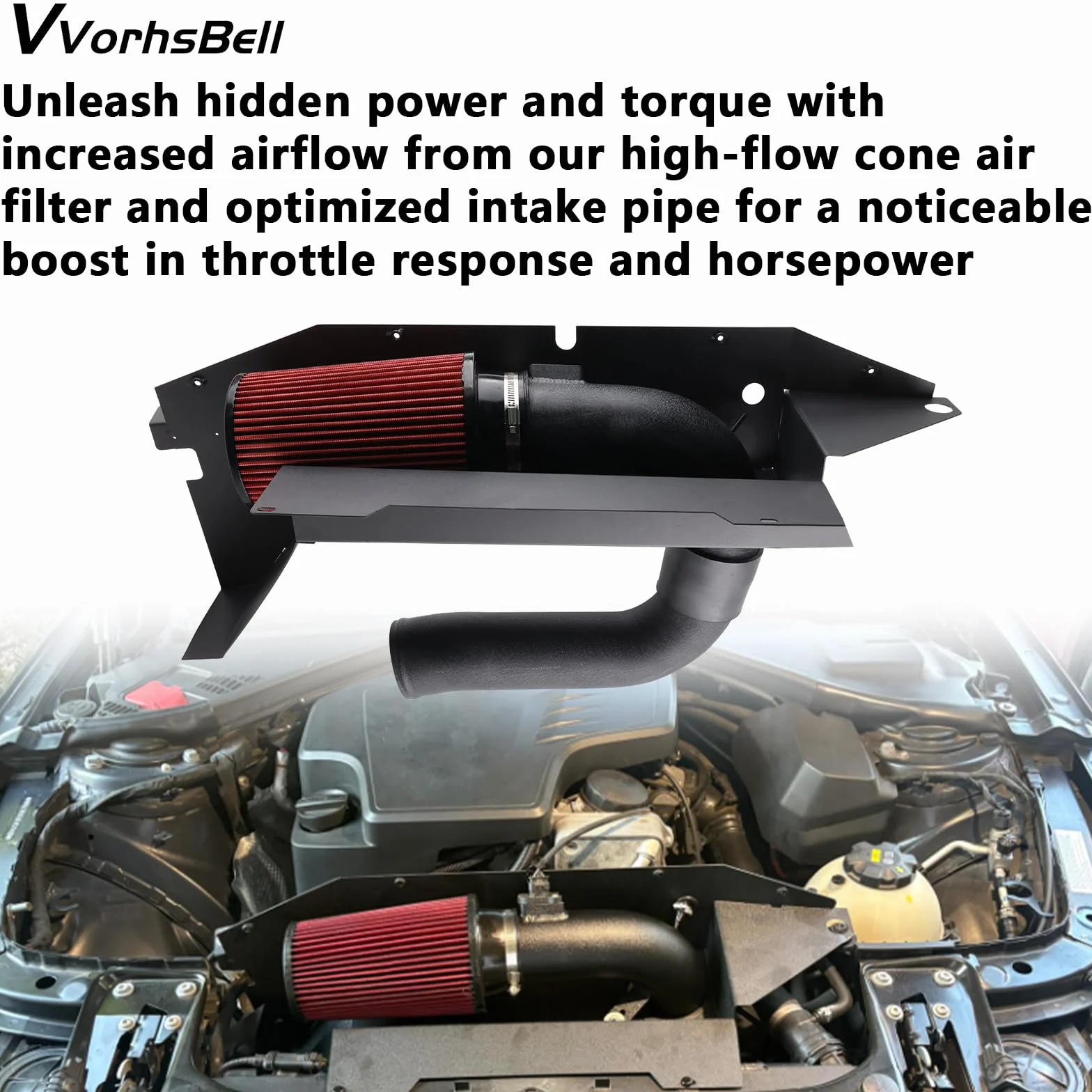 Kit di aspirazione aria fredda compatibile con BMW N20 N26 2.0T F30 F32 328i 428i 320i 420i 228i con filtro ad alto flusso per sistema di aspirazione performante