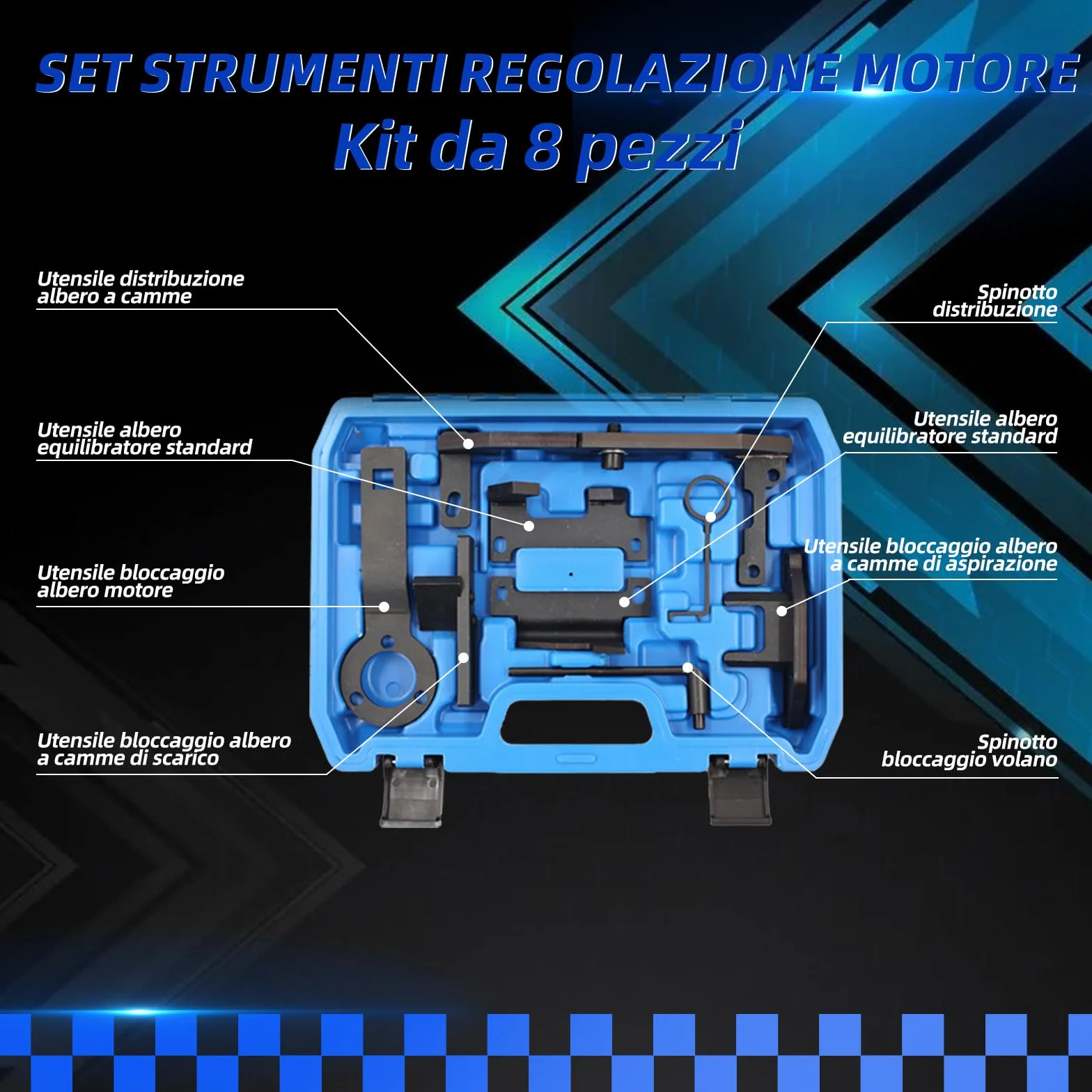Set di attrezzi di regolazione del motore, cinghia dentata per motori a benzina 1.0 e 1.2 VTi, adatto per Citroën, Peugeot, Opel, Toyota, PSA EB0 (ZMZ), EB2 (HMZ), OEM 0109-2A 0109-2B