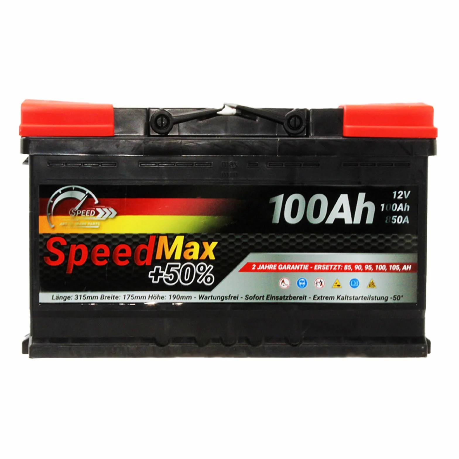 Batteria auto SPEED MAX L4100 100AH 850A 12V = FIamm 100Ah DX+ Pronta all'uso