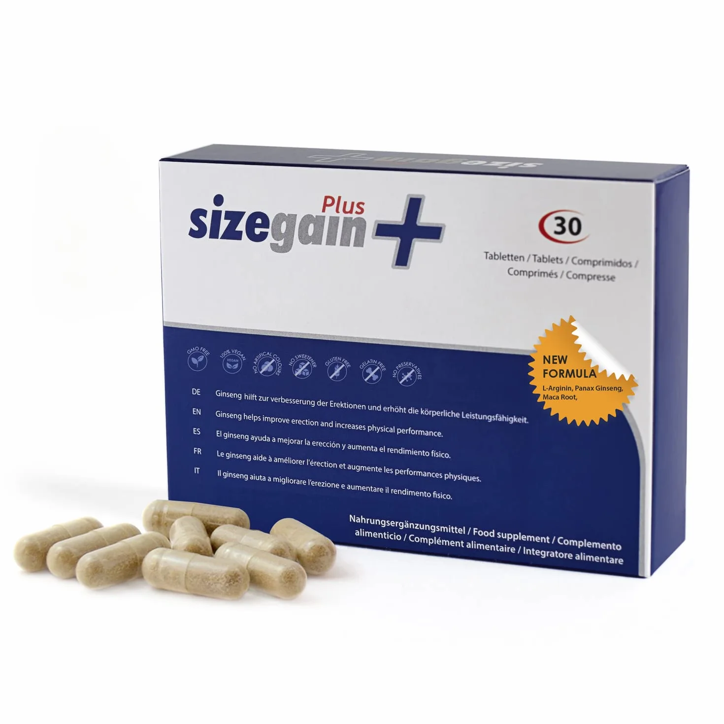 SizeGain Plus Pillole per Allungamento del Pene