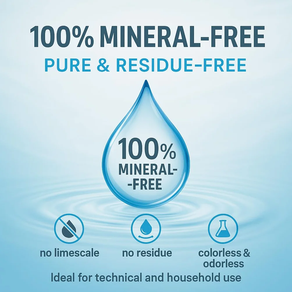 GiDeli Acqua demineralizzata 2x1L distillata per ferro da stiro, batterie, refrigeratore