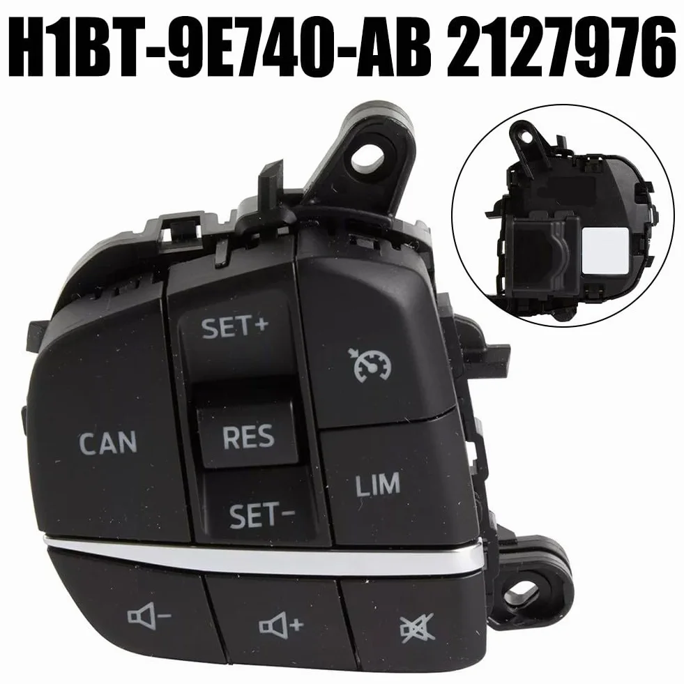 Interruttore volante sinistro per Focus per Fiesta Custom 2009-2024 per sostituzione con OEM H1BT-9E740-AB, ABS nero