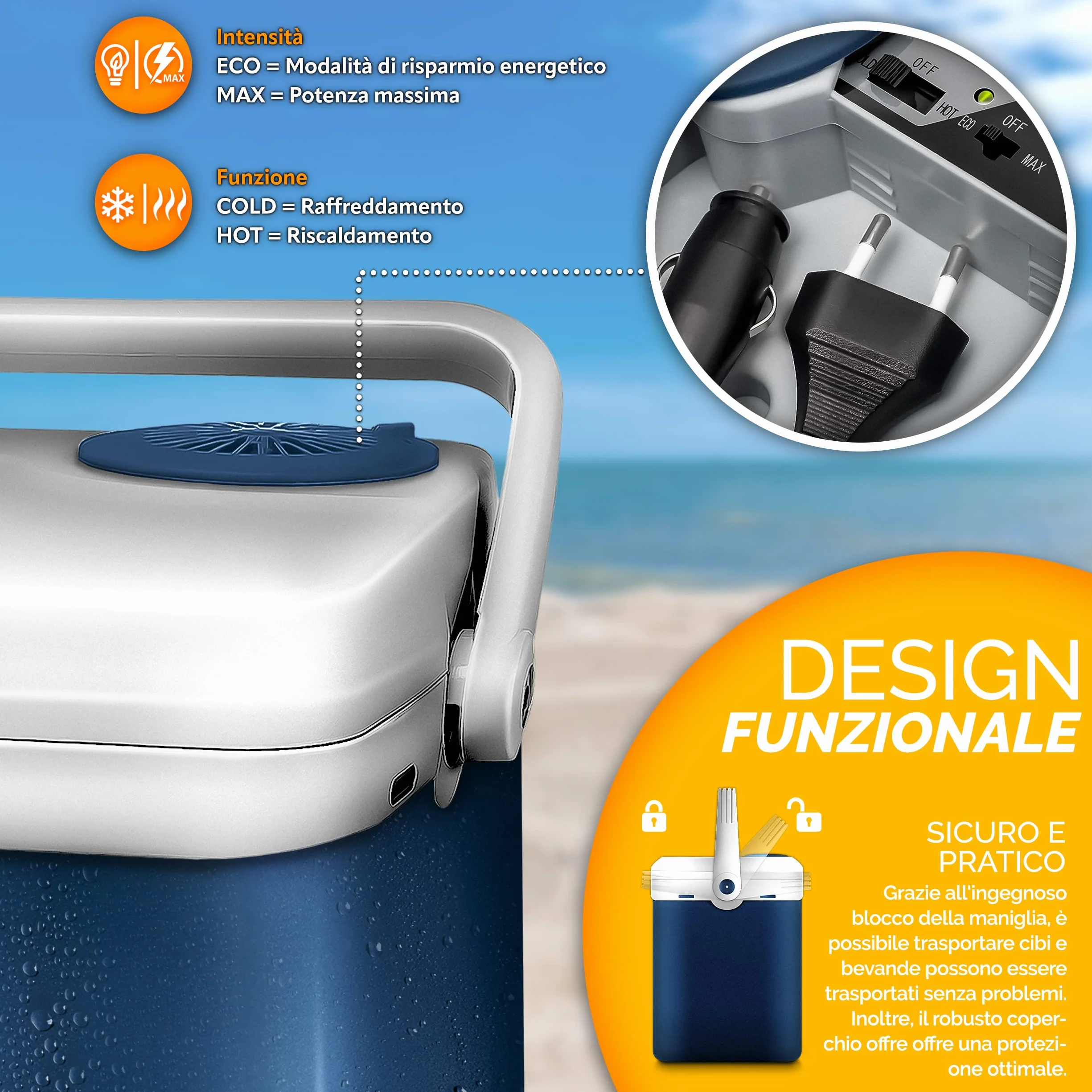 tillvex Frigorifero Elettrico Portatile 32L Mini-frigorifero 230V 12V Campeggio