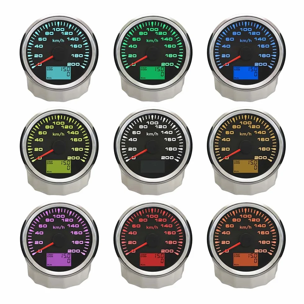 ELING Velometro per tachimetro GPS per auto 0-200KM/H Chilometraggio del contachilometri con retroilluminazione 85mm