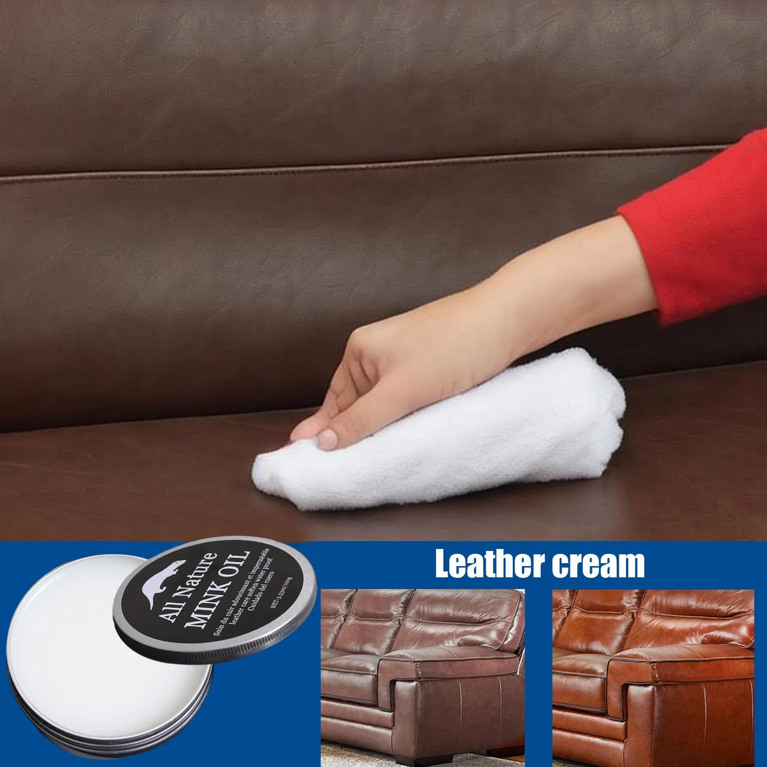 Crema Per Cuoio Rigenerante 100g Trattamento Scarpe Borse Selle Cinture