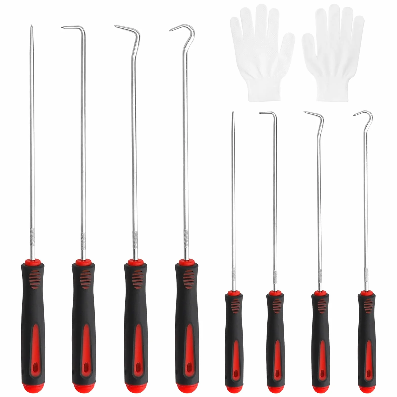 VOSSOT 8 Pcs Rimozione Del Paraolio, Set di Ganci e Plettro, Ganci per Paraolio Ganci Di Precisione per Paraolio Gancio Di Prelievo Di Precisione per Guarnizioni Olio Auto Per O-Ring Riparazioni Auto