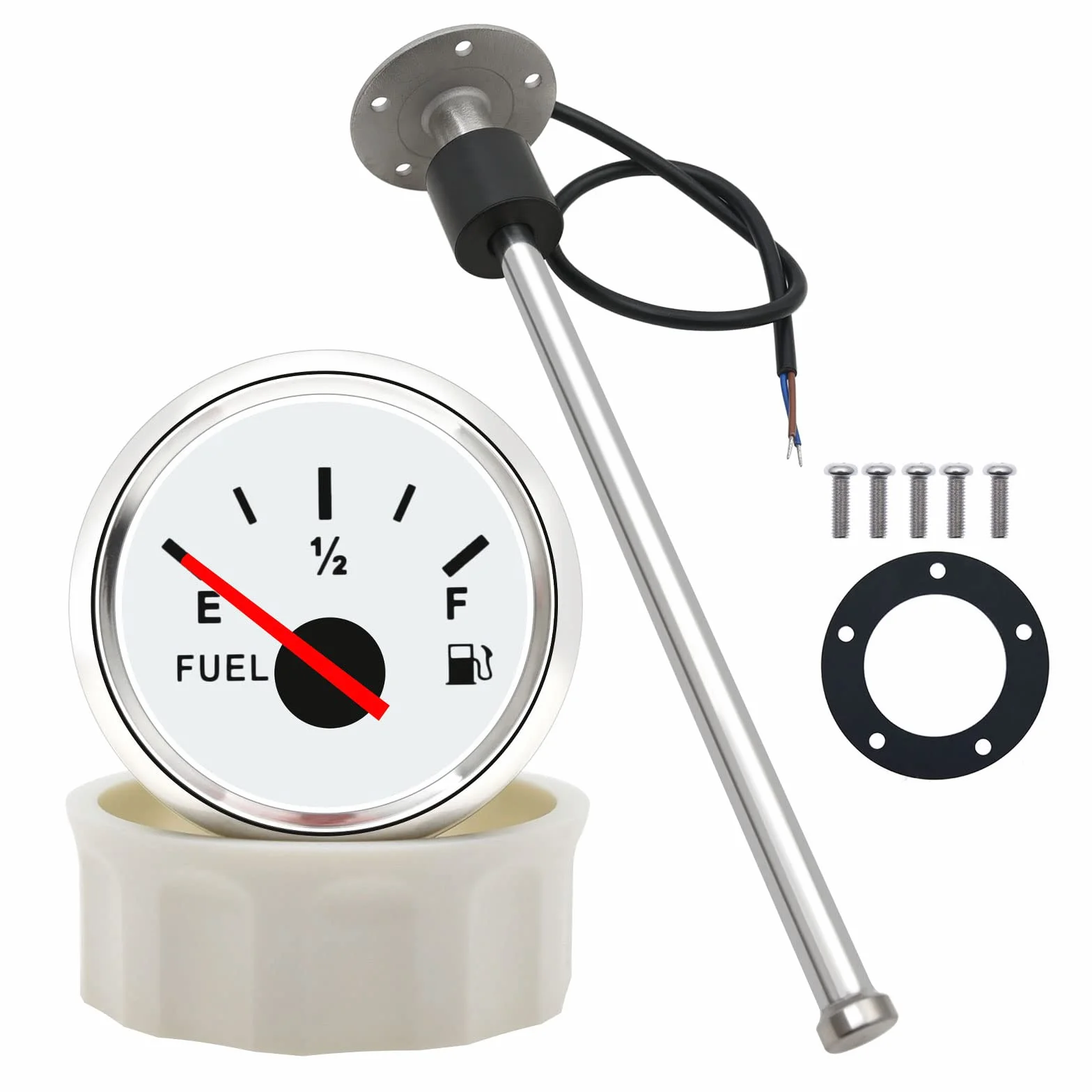 KAOLALI Sensore di Livello del Carburante con Indicatore Livello Carburante, Sensore Livello Carburante 700mm 0-190ohm per Camper Auto Barche