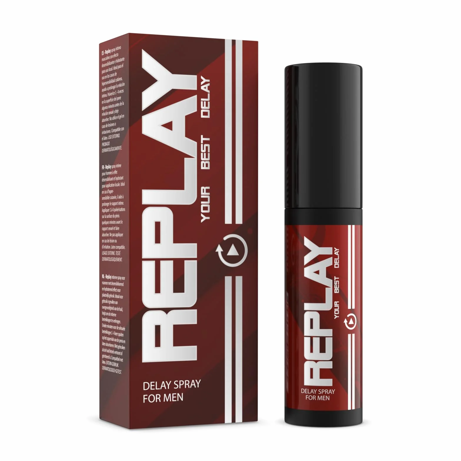 Replay Spray Ritardante Intimo per Uomo Effetto Desensibilizzante Idratante 20ml