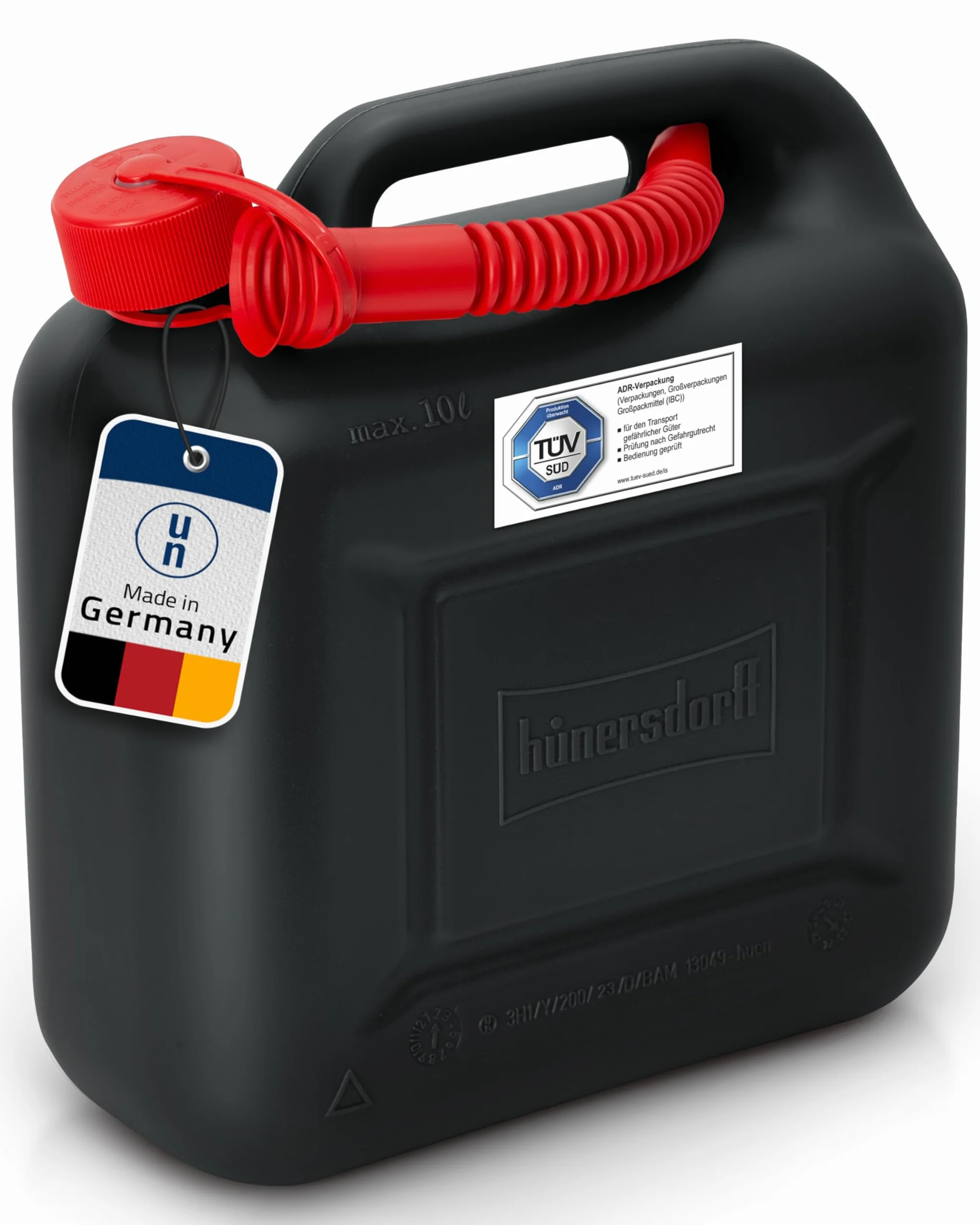 Hünersdorff Tanica carburante 10l STANDARD 812800 benzina diesel omologata UN nero