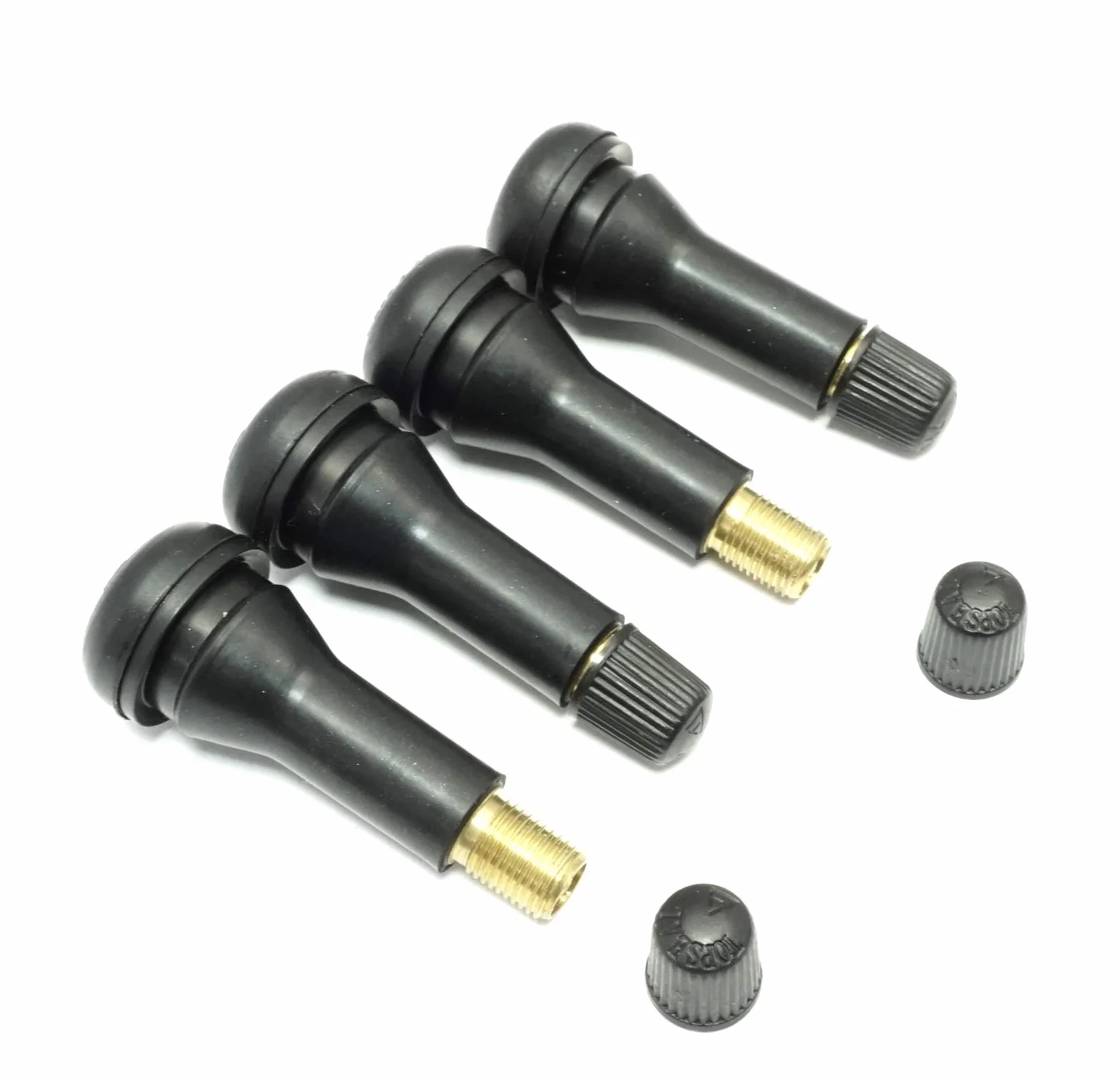 4 tappi universali in gomma nera per valvole pneumatici da 50 mm