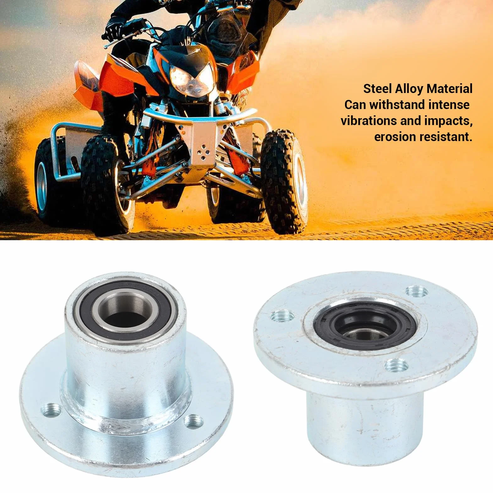 Abbina Mozzi di Ruote Anteriori 17 Mm, Mozzi di Cerchioni a Ruota con Cuscinetto e Guarnizioni, Lega in Acciaio Ad Alta Durezza, per Go Kart Atv Karting Utv Quad Bici