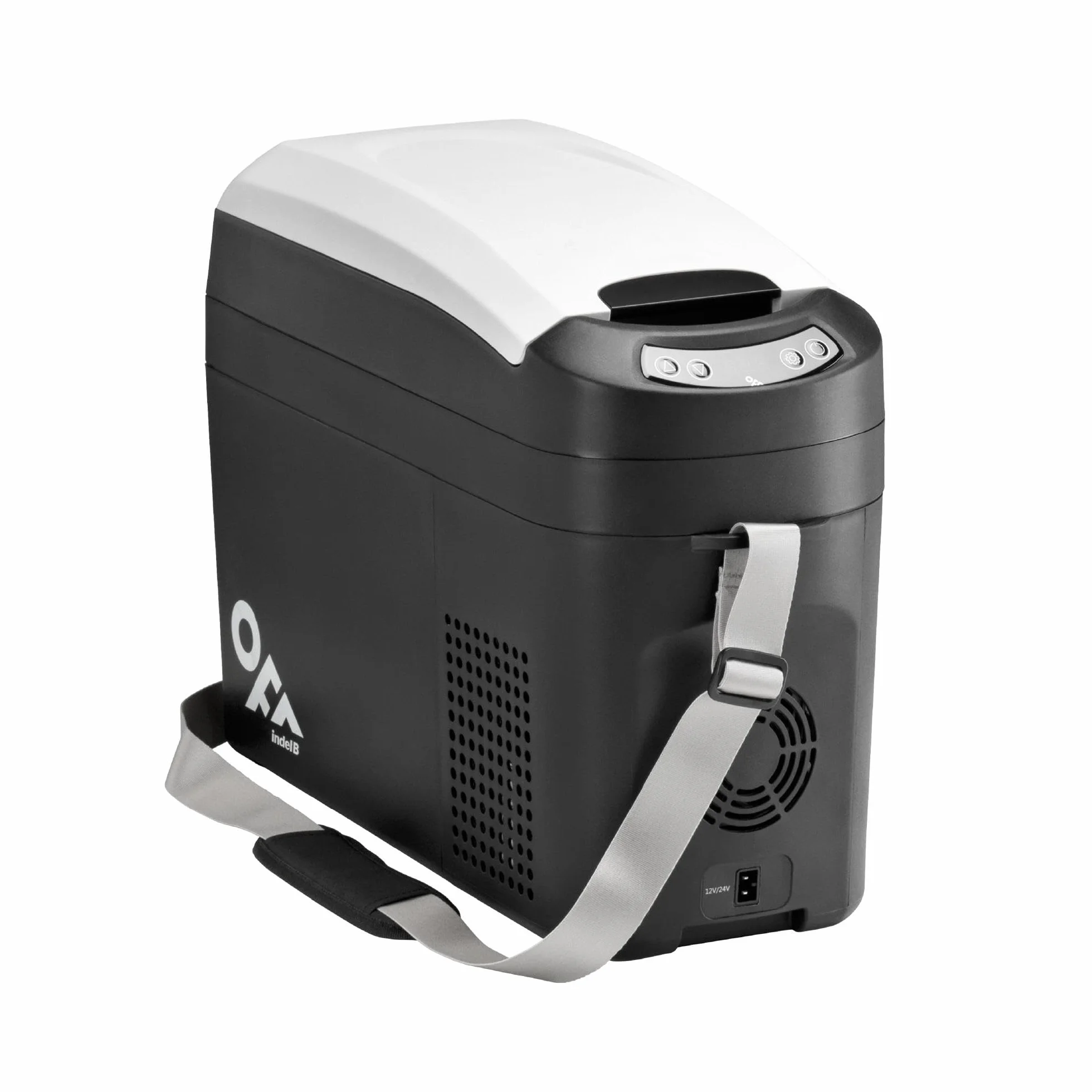 Indel B TB18 Black Frigorifero Freezer Portatile a Compressore, Capacità 18 Litri, per Auto, Camper, Campeggio, Camion, 12/24V DC con Presa Accendisigari