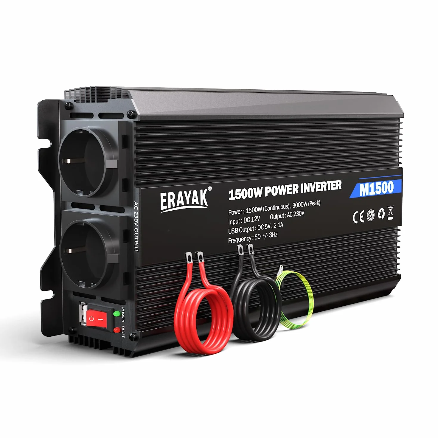 Erayak Inverter Onda Modificata 1500W 3000W 12V 220V 230V Fotovoltaico DC AC per Camper Auto Convertitore di Potenza