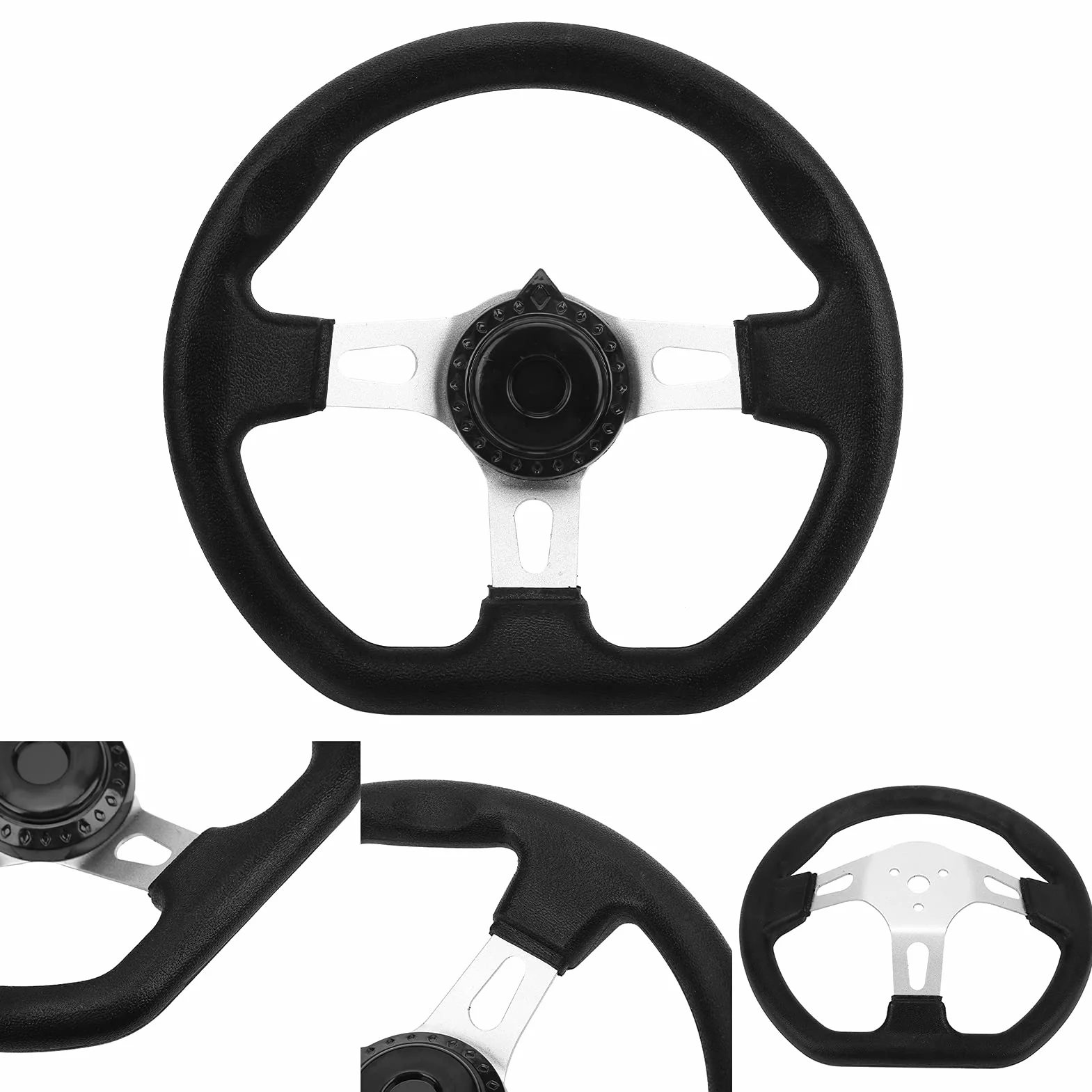 Volante per Kart Volante ATV in Schiuma PU in Metallo 270mm Modifica a 3 Raggi Universale per Motori 150 250 Interni Automobilistici