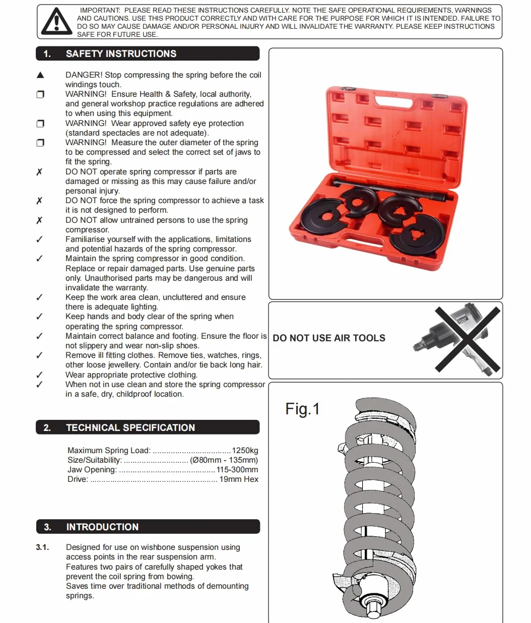 DAYUAN Set di Strumenti di Riparazione Compressore Molla Sospensione
