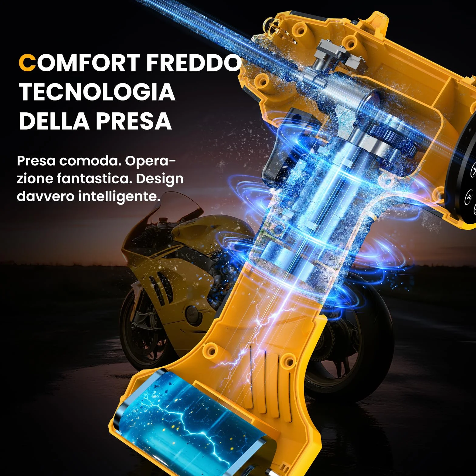 Compressore Aria Portatile Senza Fili 150PSI 22L/Min Gonfiatore Pneumatici Auto Batteria Ricaricabile Spegnimento Automatico Display LED 4 Modalità