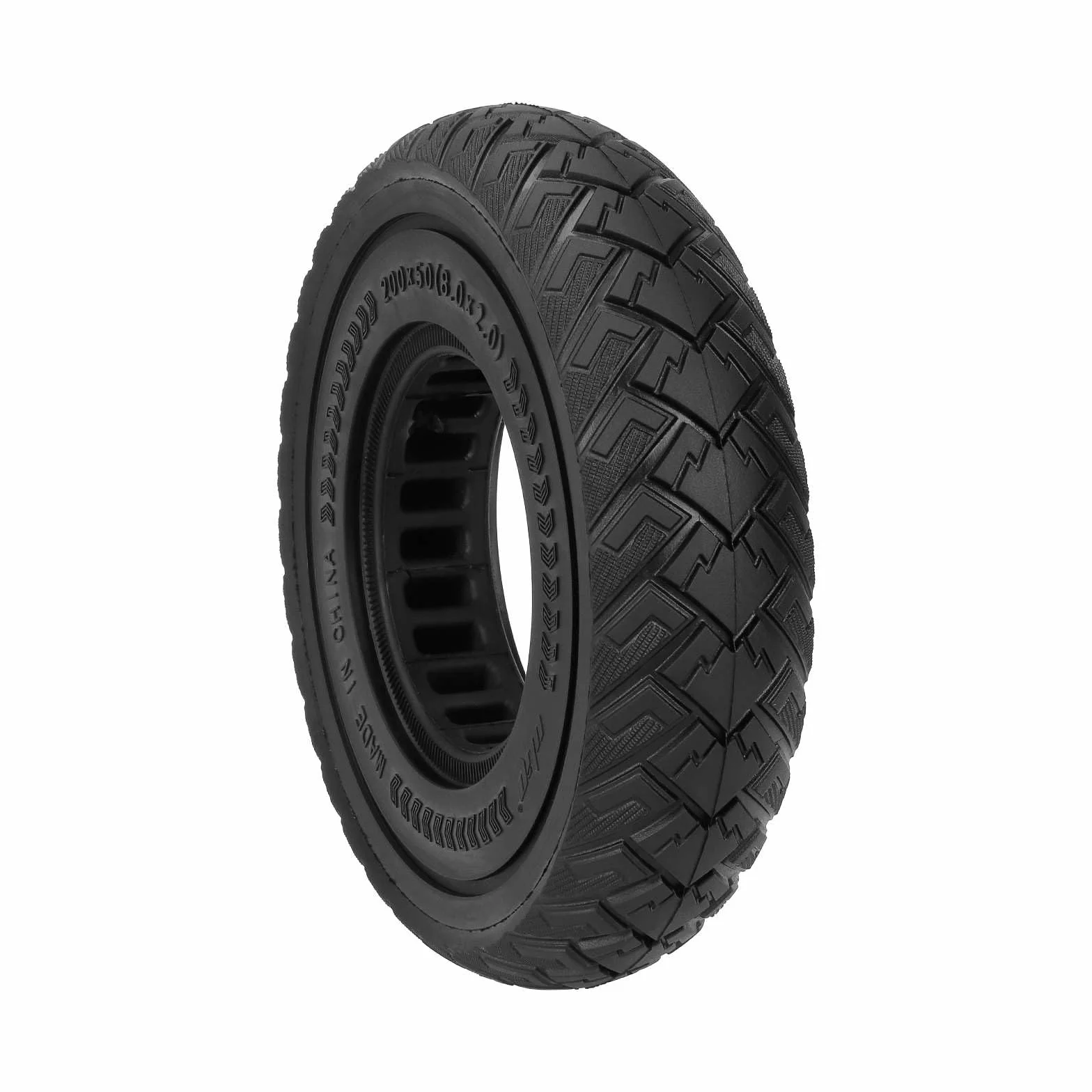 Pneumatici in gomma piena, 200 x 50 cm, per Dualtron Speedway Mini 4 Pro/SpeedTrott GX12, ammortizzatori a prova di esplosione, 8 pollici, 8,0 x 2,0 (nero, 1 pezzo)