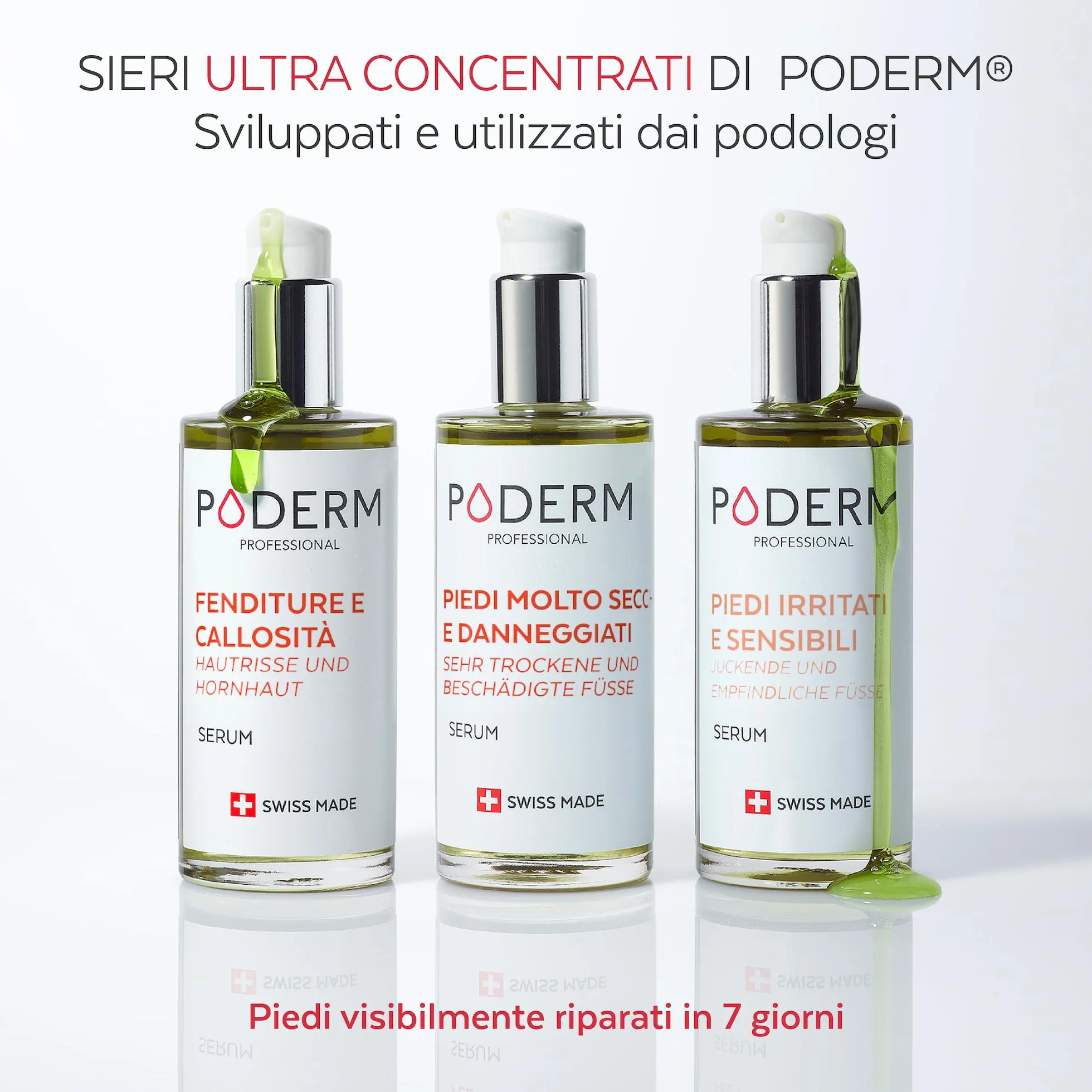 PODERM OLIO DI SIERO PIEDI TEA TREE Ripara lenisce irritazioni prurito desquamazioni Cura dei piedi Swiss Made
