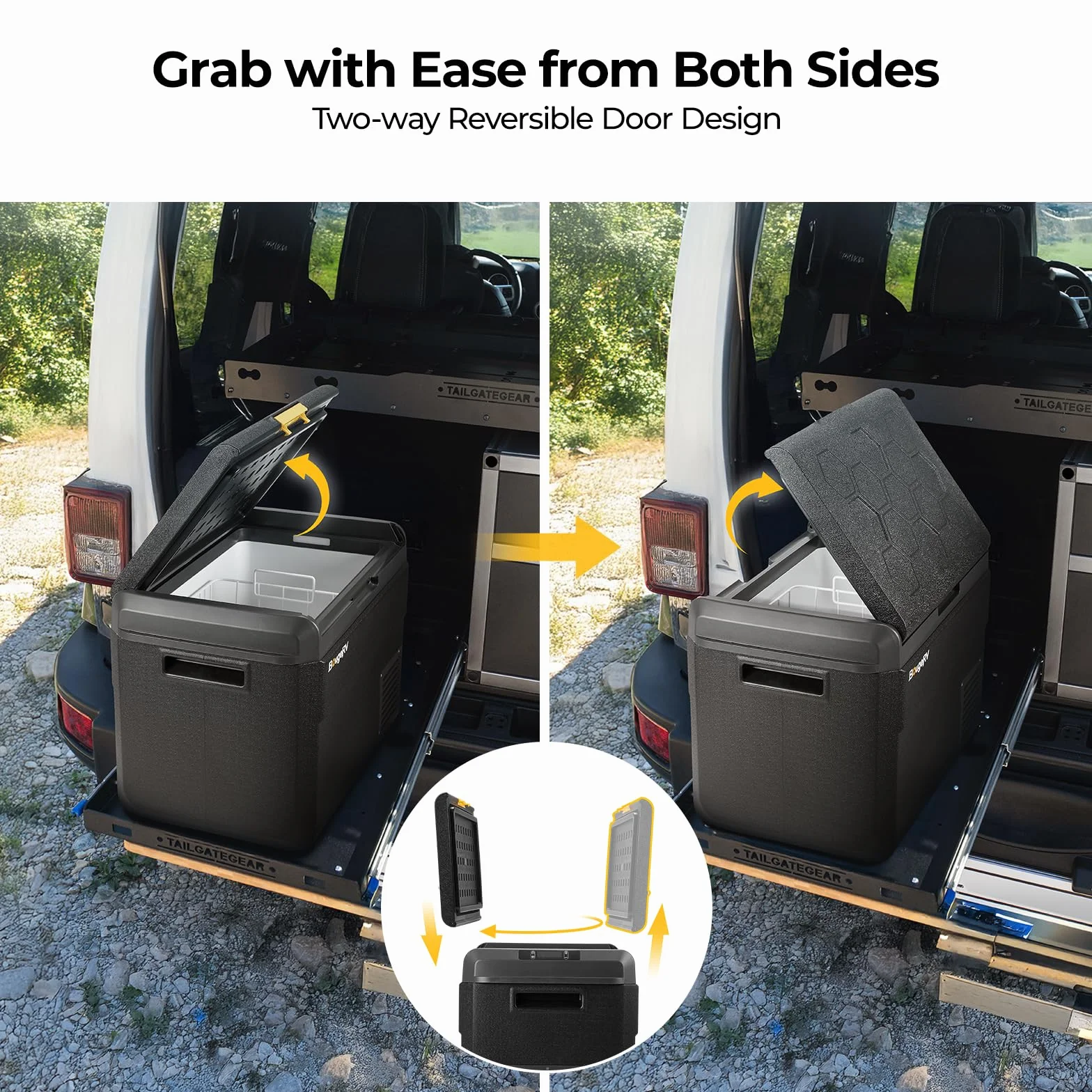 BougeRV CRS 50L compressore frigo box 12 V/24 V 230 V con controllo APP cestino integrato portatile per auto, congelatore, campeggio, frigorifero, elettrico, IPX4, impermeabile, per viaggi, barca