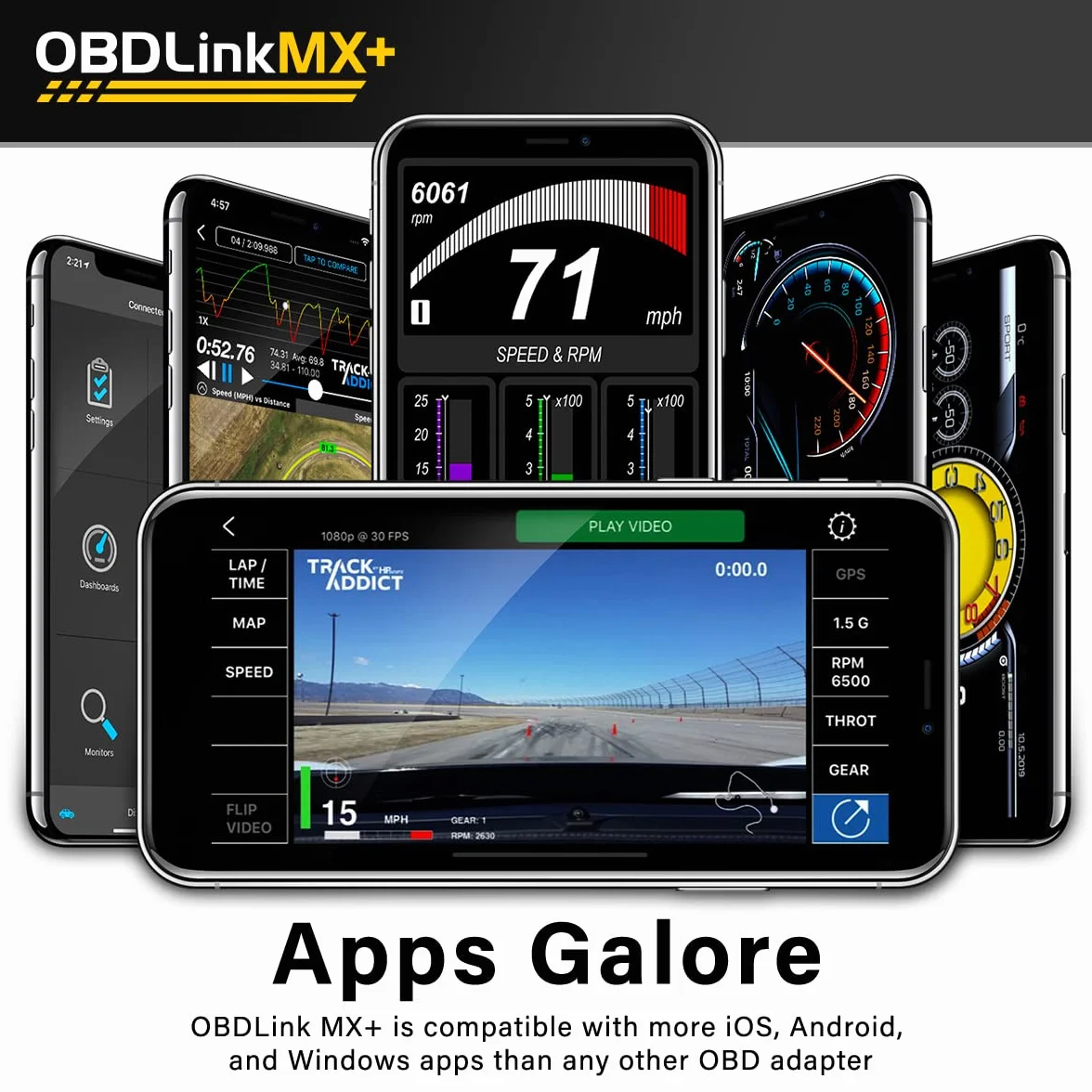 OBDLink MX+ OBD2 Bluetooth Scanner kompatybilny z iPhone Android Windows
