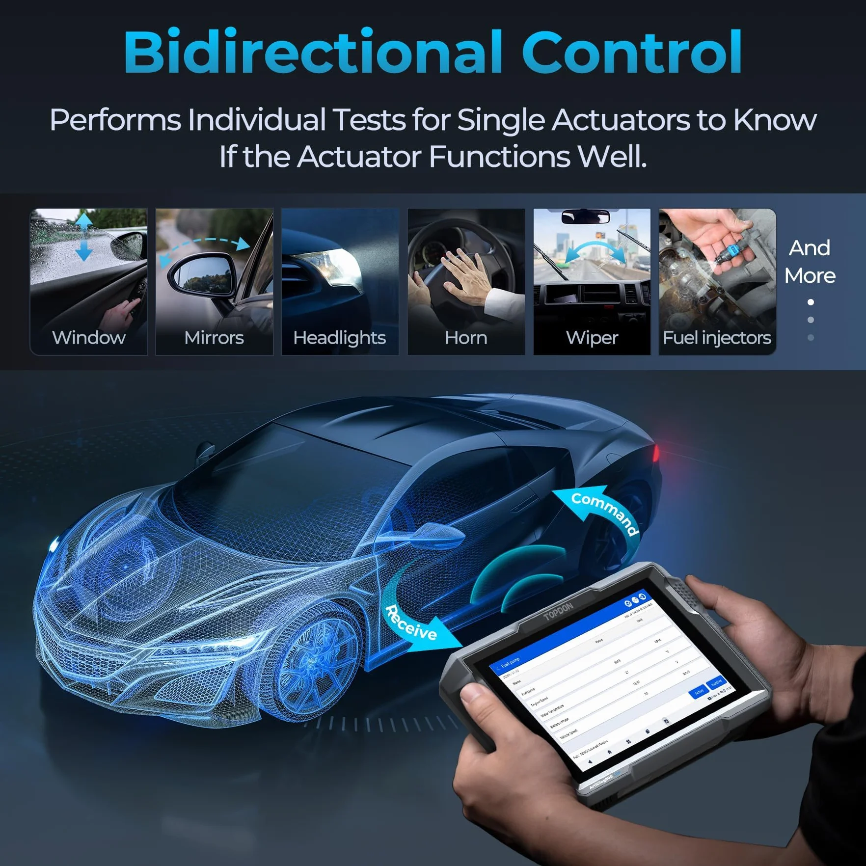 TOPDON ArtiDiag900 Lite OBDII Scanner Diagnosi Auto, Bidirezionale Wireless con Test Attivo