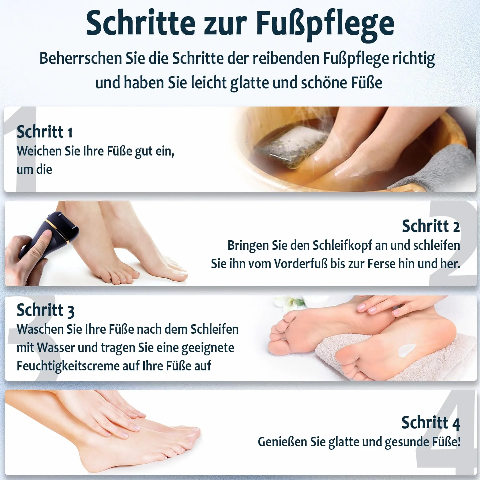 Pedicure elettrico professionale con 3 testine abrasive sostituibili, 3 velocità, rimuovi calli e talloni screpolati, nero