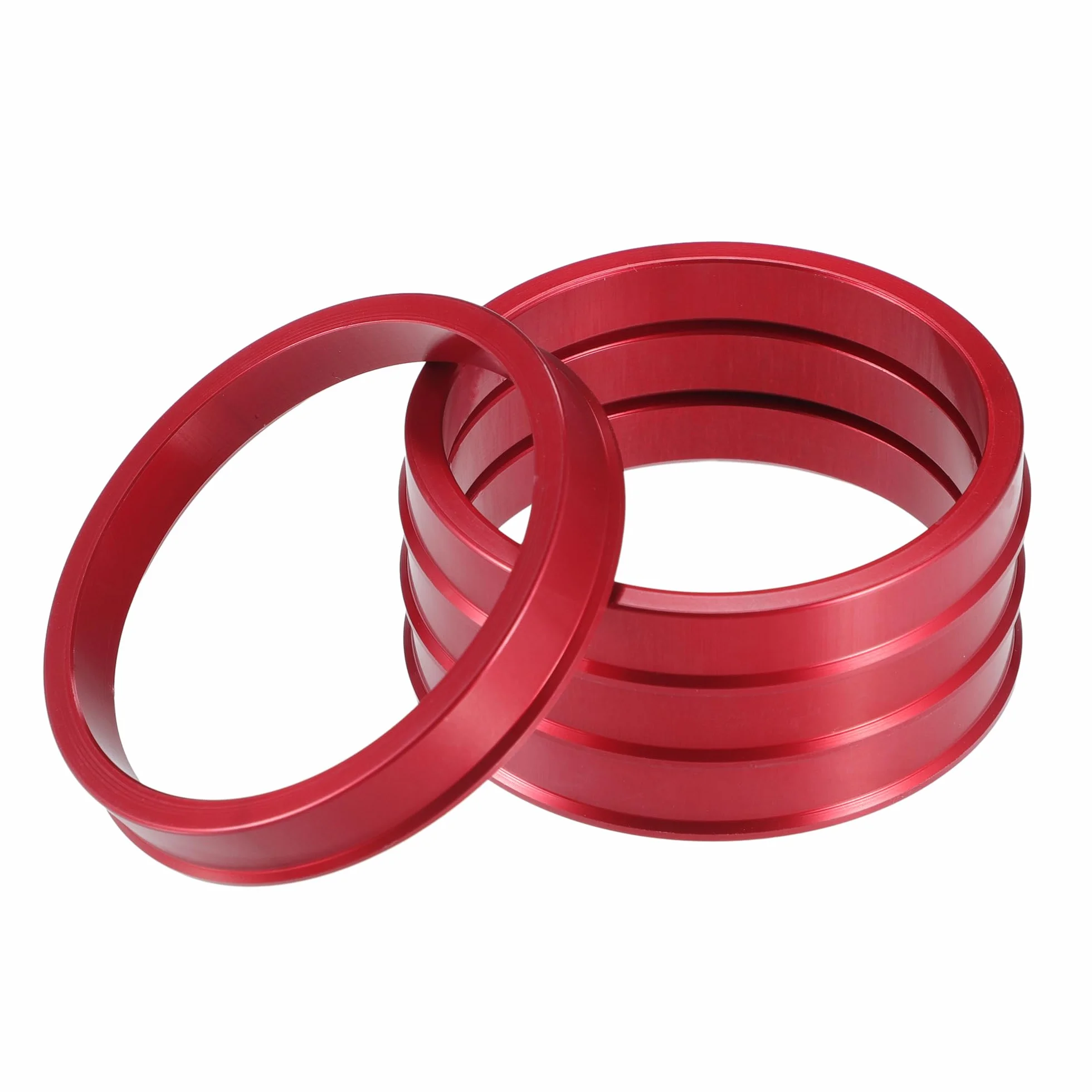 ABSOPRO Anelli Centrici per Mozzo Auto OD 66,6 mm ID 57,1 mm Set di 4 Alluminio Rosso