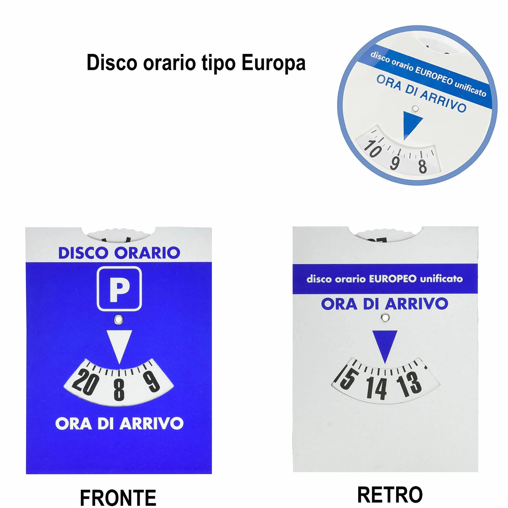 Disco Orario Parcheggio Europeo Unificato 8-20 14.8 x 11.5 cm