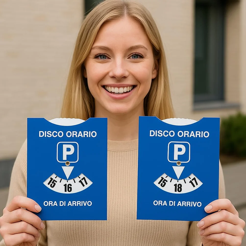 Disco Orario Auto Europeo Unificato 15x12 cm PAIF con Busta Protettiva PVC