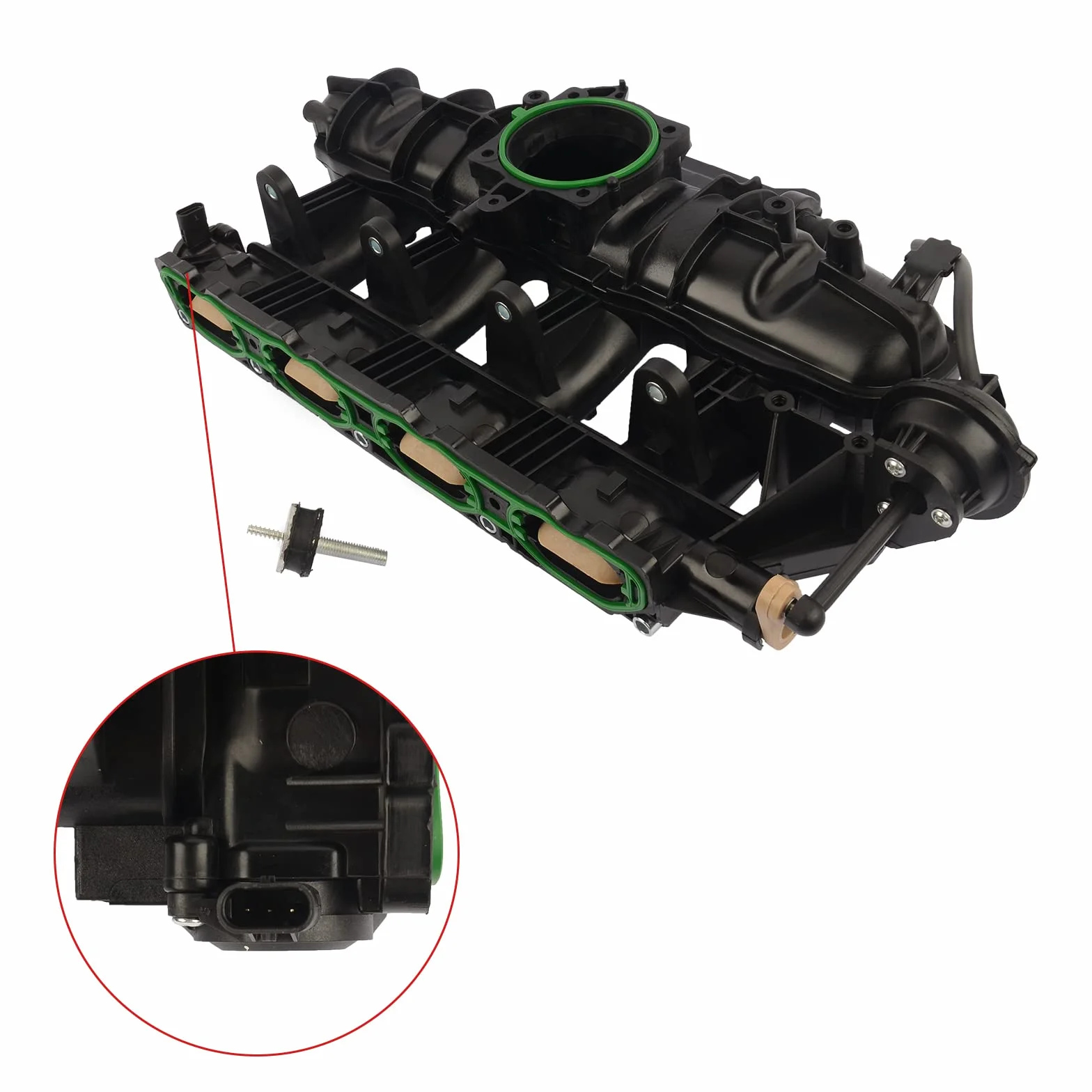 Bisenya Collettore di aspirazione con sensore 06H198211A compatibile con A4 B8 1.8 TFSI 2008-2013 CAB CABB CABD CABC CABA