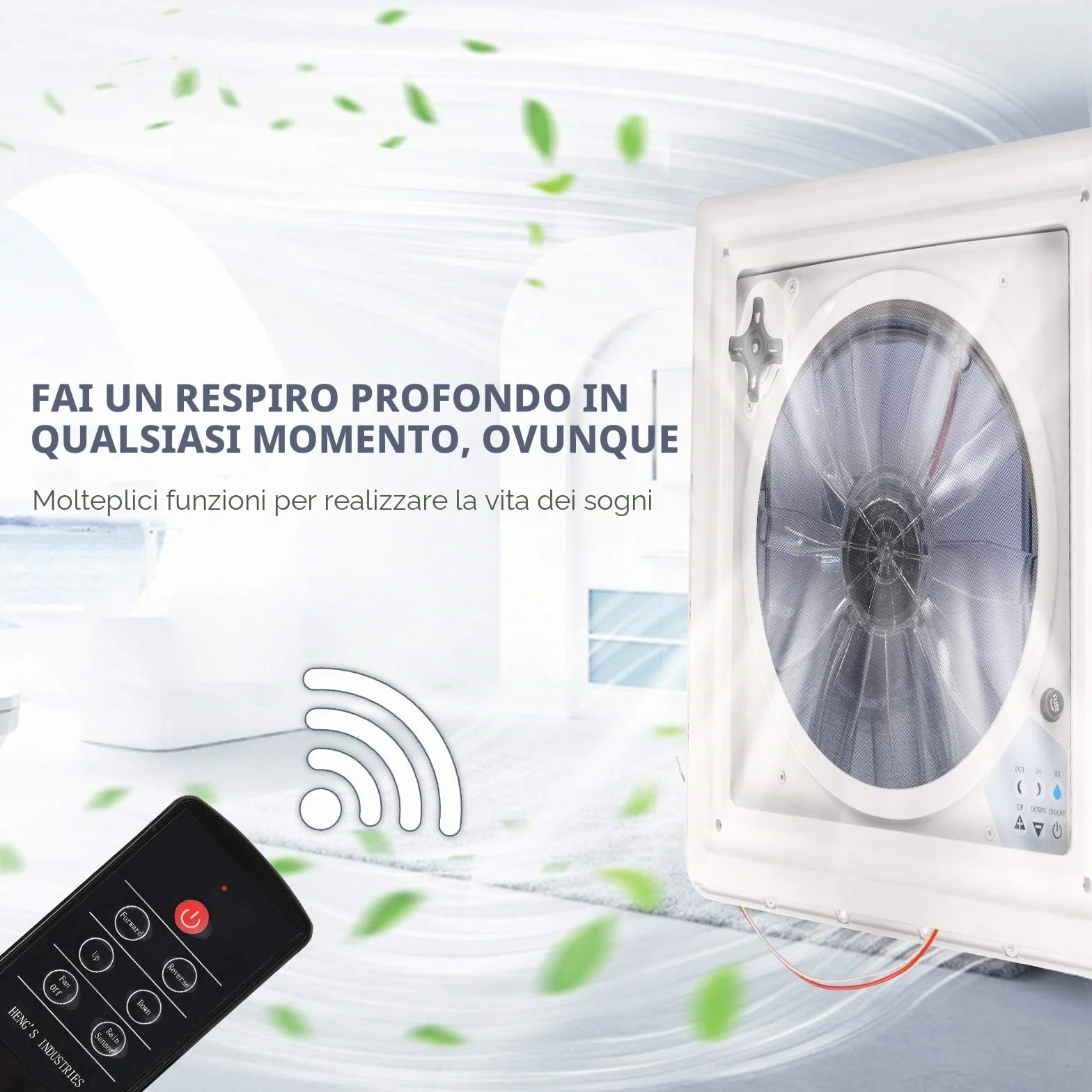 Ventola di Ventilazione per Camper 12V 3 Velocità con Sensore Pioggia e Telecomando