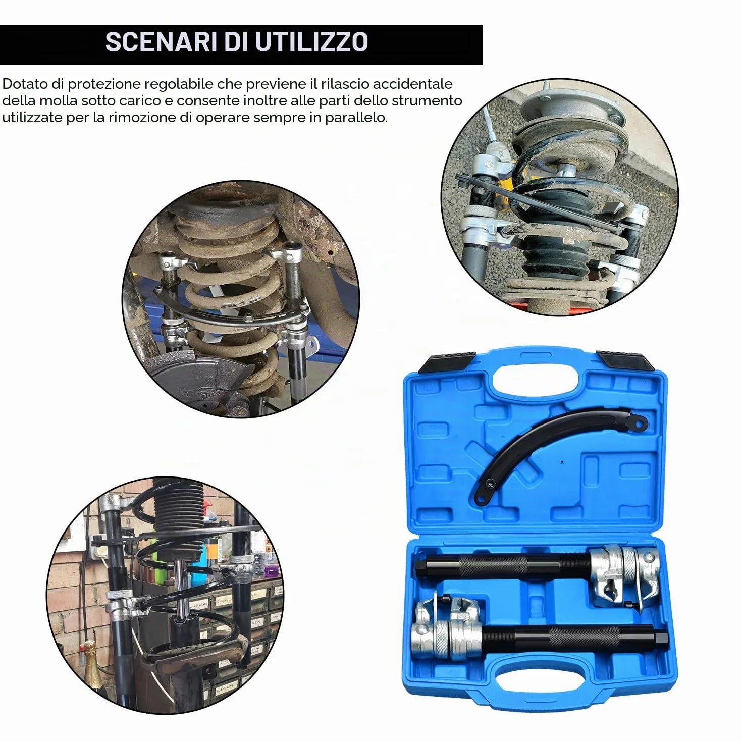 Set compressore molle ammortizzatori universale per auto 2 Pezzi capacità carico 1,2 T
