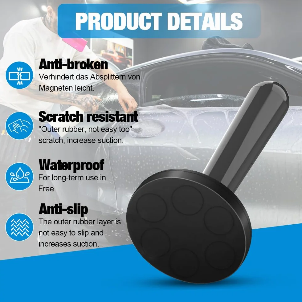 Magneti per Car Wrapping 8 Pezzi, Supporto Magnetico Nero