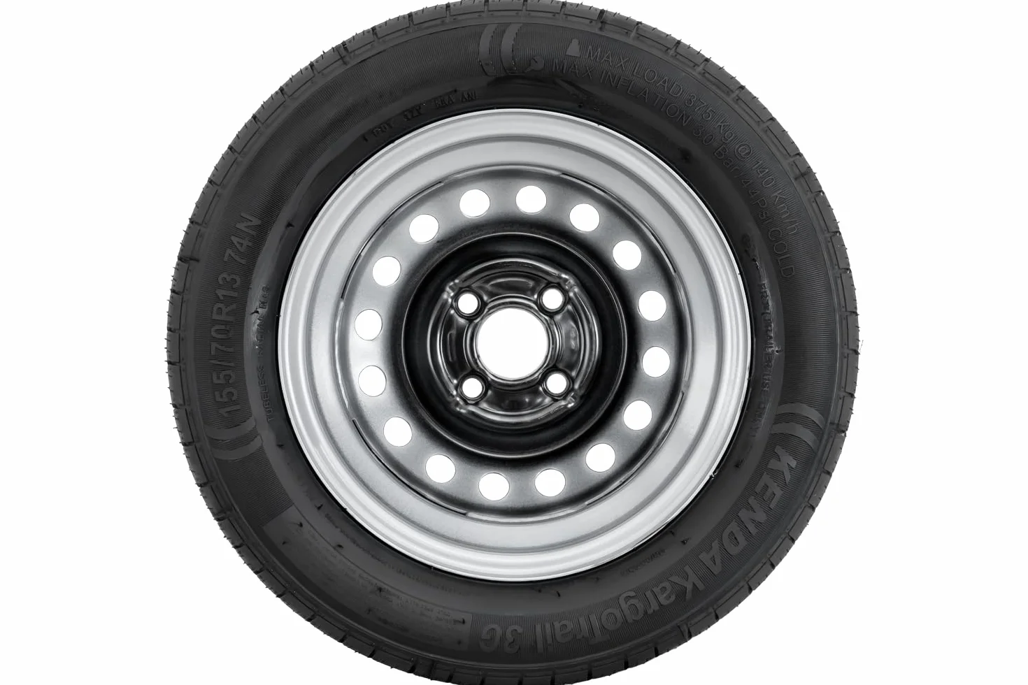 Kenda Ruota per rimorchio 155/70 R13 74N completa – Pneumatico 13 pollici 4 stagioni cerchione acciaio 4Jx13 H2 4x100 ET30