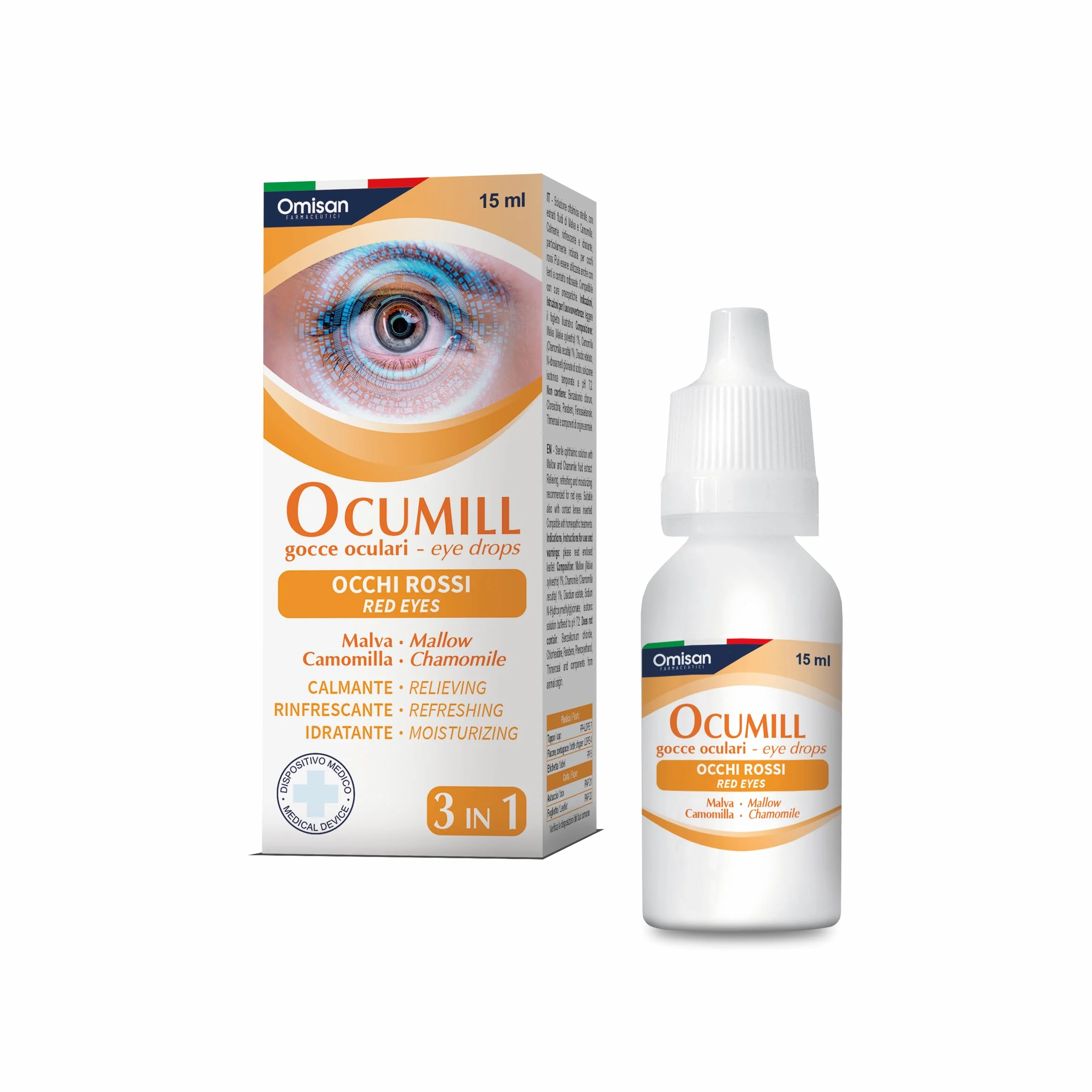 Ocumill 3 in 1 Gocce oculari con Camomilla e Malva 15 ml