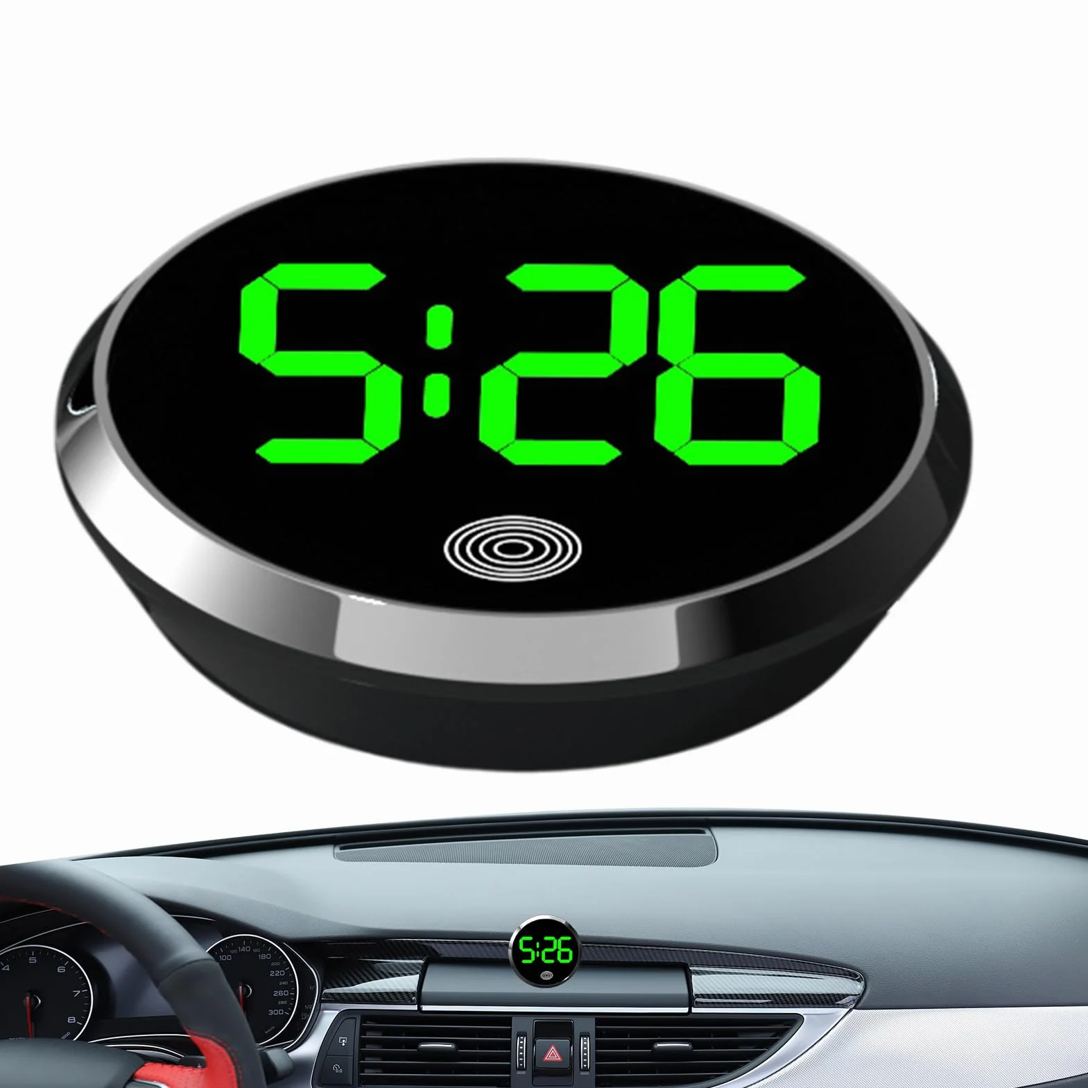 Orologio Digitale da Cruscotto Touch Screen LED a Batteria Portatile per Auto Camper Camion
