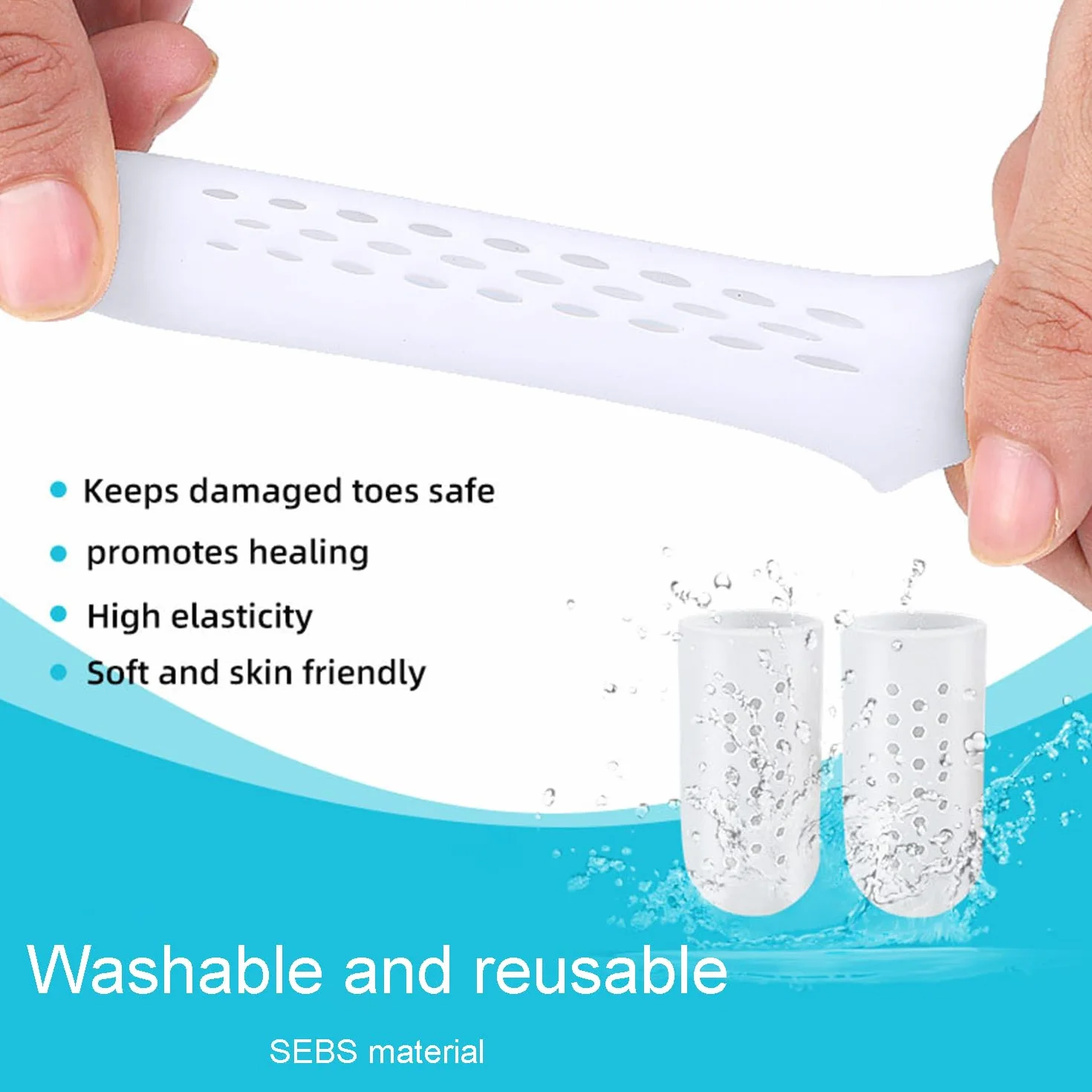JDXun Protezione Dita Piedi Silicone 10pz, Copri Piedi Traspiranti per Alluce, Separatore Dita Piede Sollievo Dolore Attrito Calli
