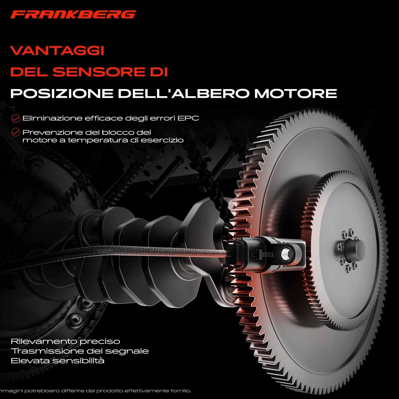 Frankberg Posizione dell'albero Motore Sensore dell'albero Motore 3-Poli Compatibile con Serie 3 Touring E46 Serie 5 Touring E61 X5 E70 Serie 5 E60 Serie 3 E46 Replace# 13627787192
