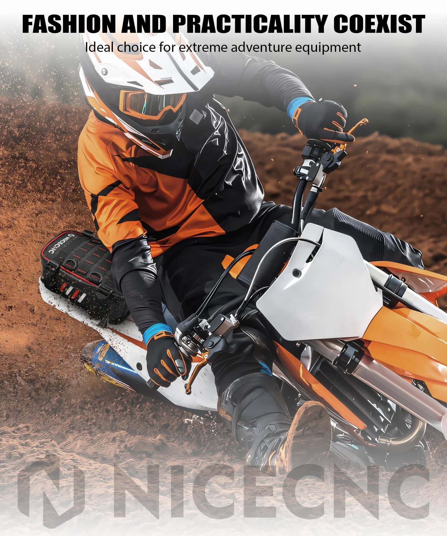 NICECNC Borsa Fender posteriore impermeabile per Dirt Bike Motocross Tool Organizzatore universale