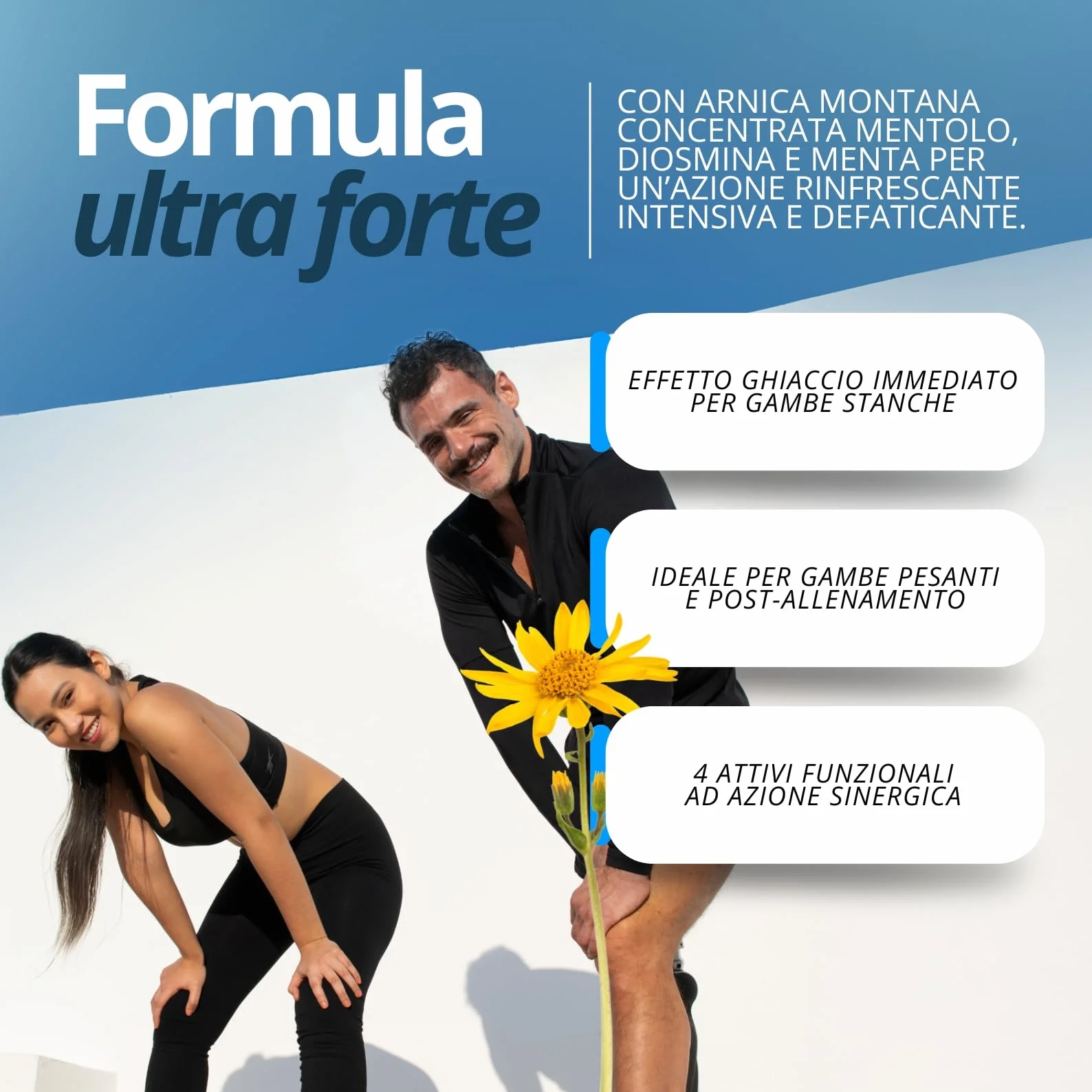Gel Arnica Effetto Freddo Glaciale 550ml Gambe Effetto Ghiaccio con Mentolo Mirtillo Diosmina Menta Sollievo Muscoli Affaticati Made In Italy