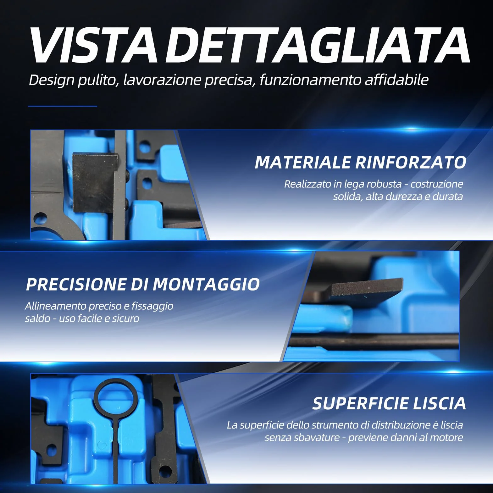 Set di attrezzi di regolazione del motore, cinghia dentata per motori a benzina 1.0 e 1.2 VTi, adatto per Citroën, Peugeot, Opel, Toyota, PSA EB0 (ZMZ), EB2 (HMZ), OEM 0109-2A 0109-2B