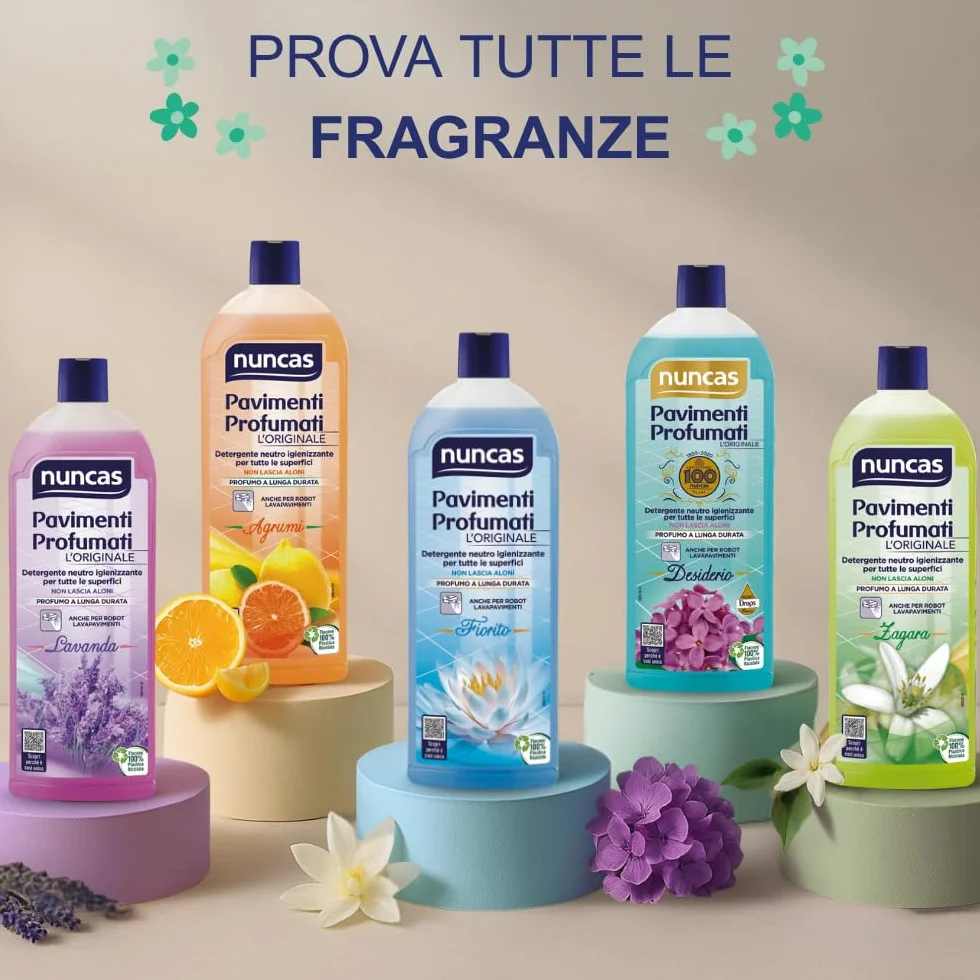 Nuncas Pavimenti Profumati Detergente Fiorito Multipack 3 x 1 litri