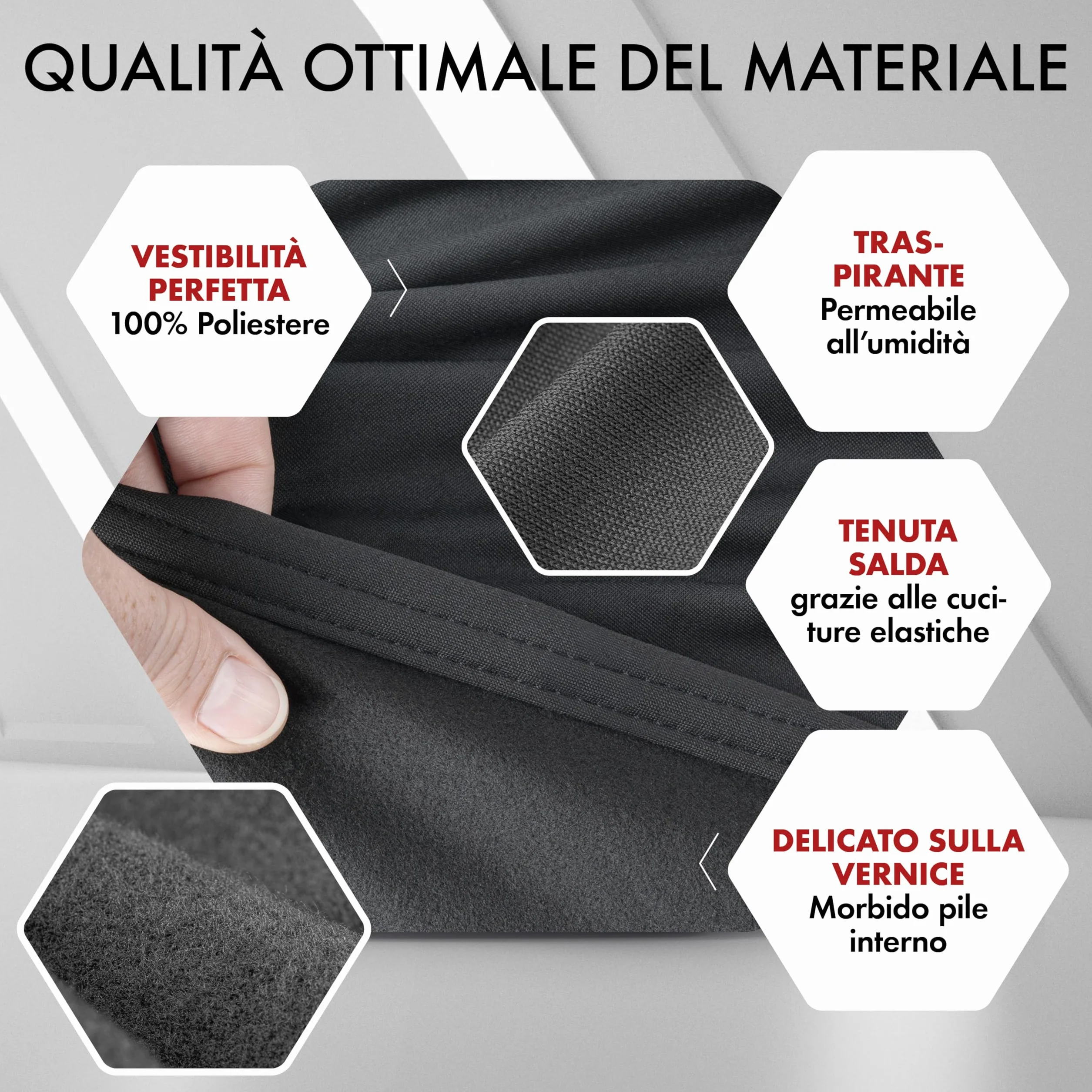 WALSER Telo Copriauto da Interno Elasticizzato Indoor Stretch - Morbido e Antipolvere, Copertura Protettiva per Auto, Protezione Completa in Garage Misura 2 nero